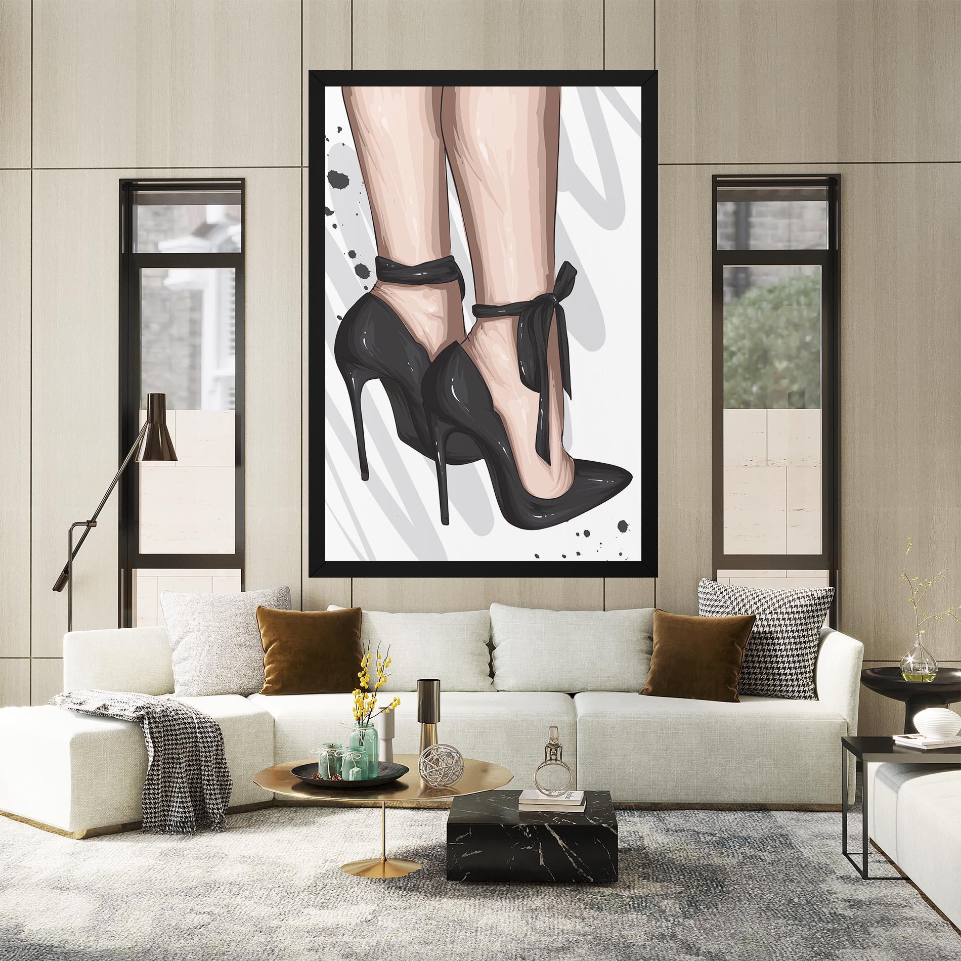 Tablou Canvas Black Woman Shoes mockup 2