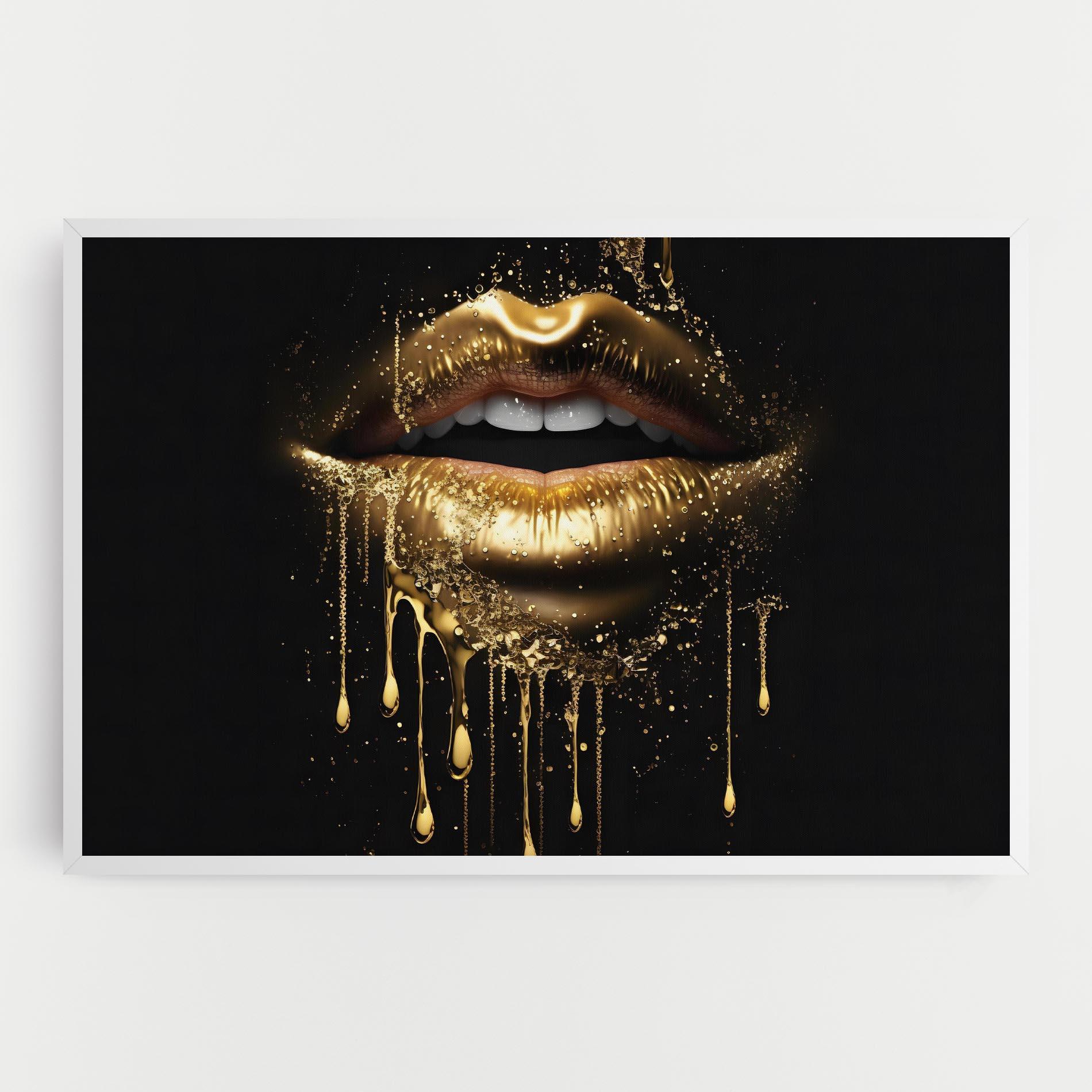 Tablou Canvas Golden Luxury Lips mockup 0