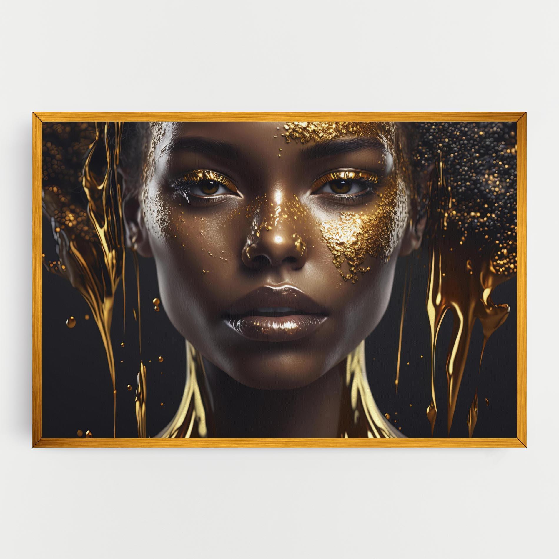 Tablou Canvas Gold Portrait Falling mockup 0