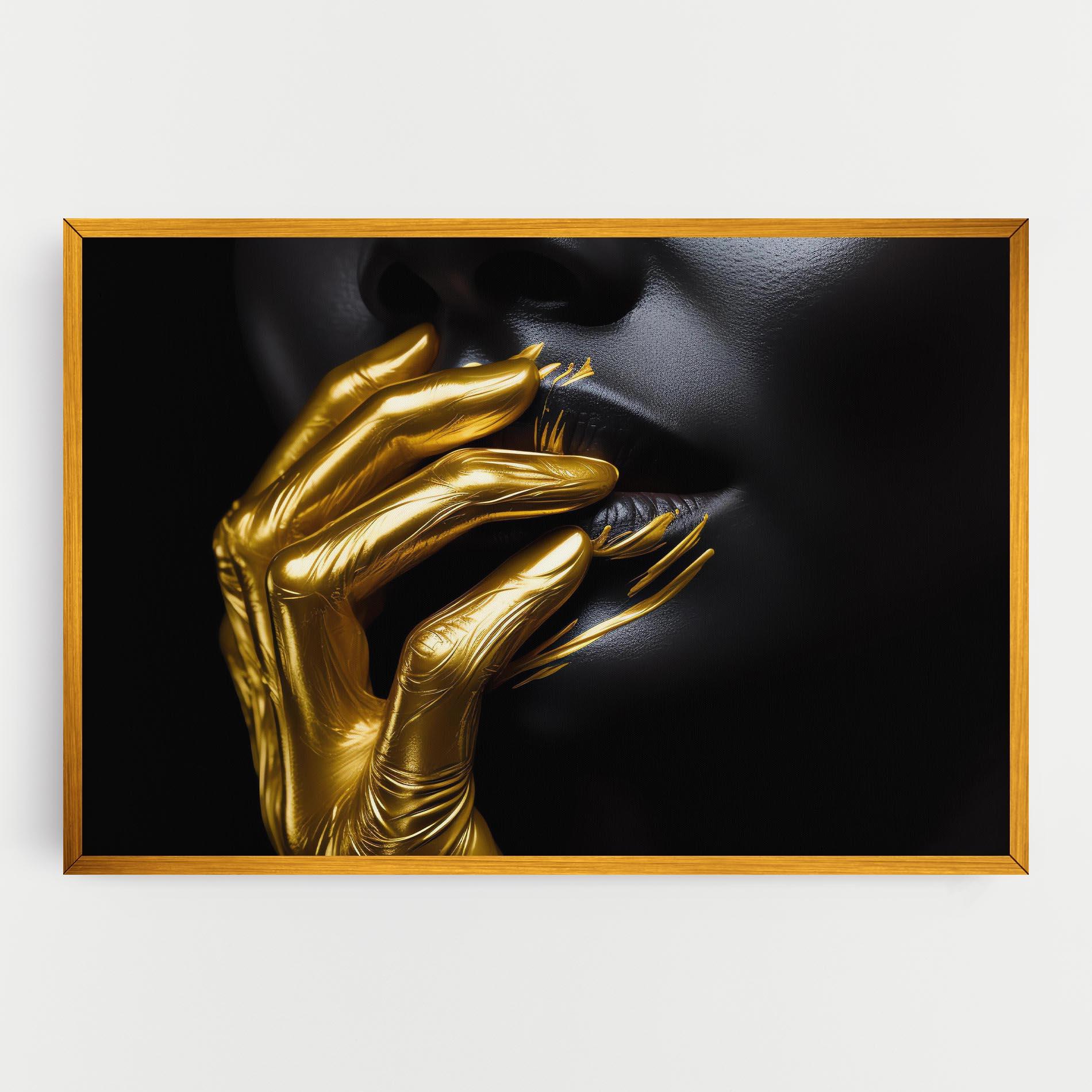 Tablou Canvas Gold Small Hand mockup 0