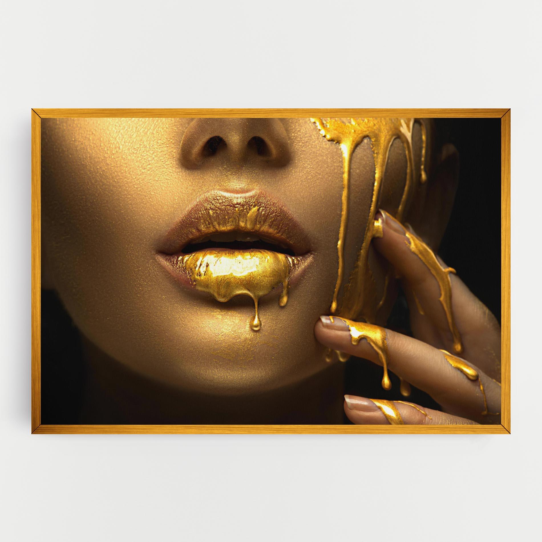 Tablou Canvas Golden Lips mockup 0