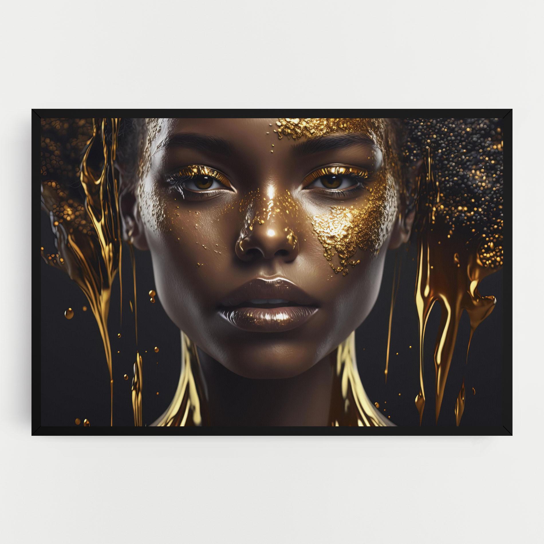 Tablou Canvas Gold Portrait Falling mockup 0
