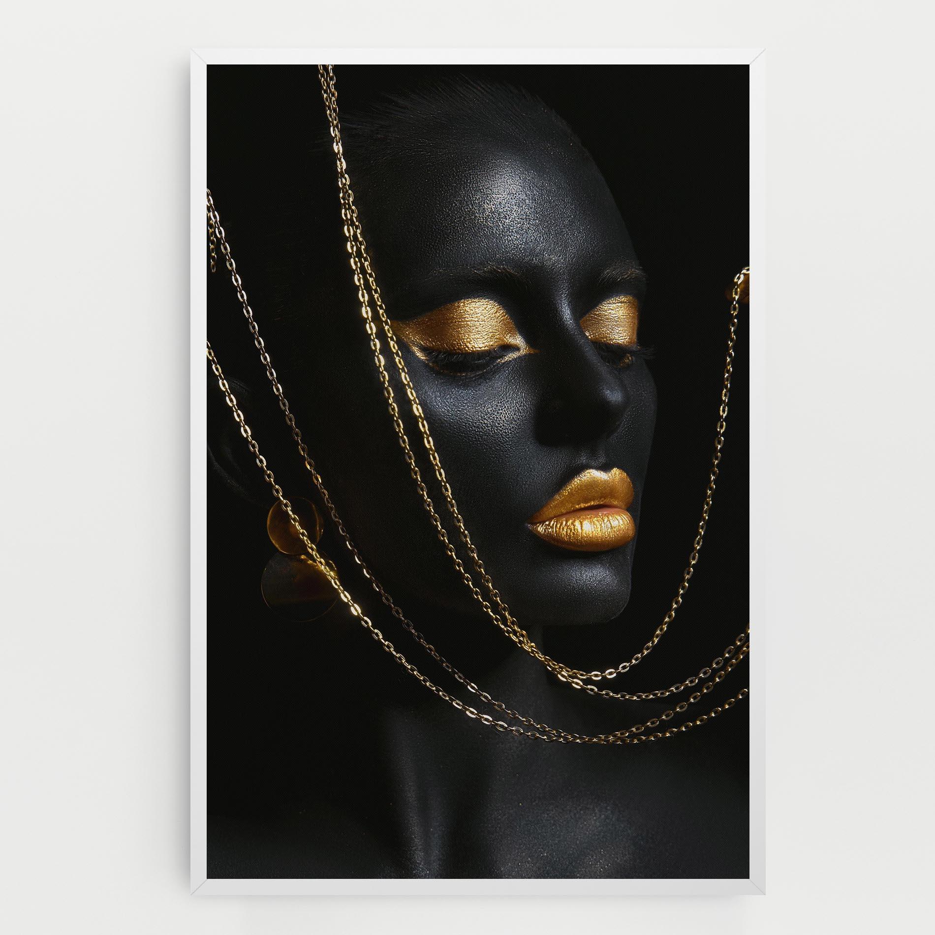 Tablou Canvas Chain Gold Lips mockup 0