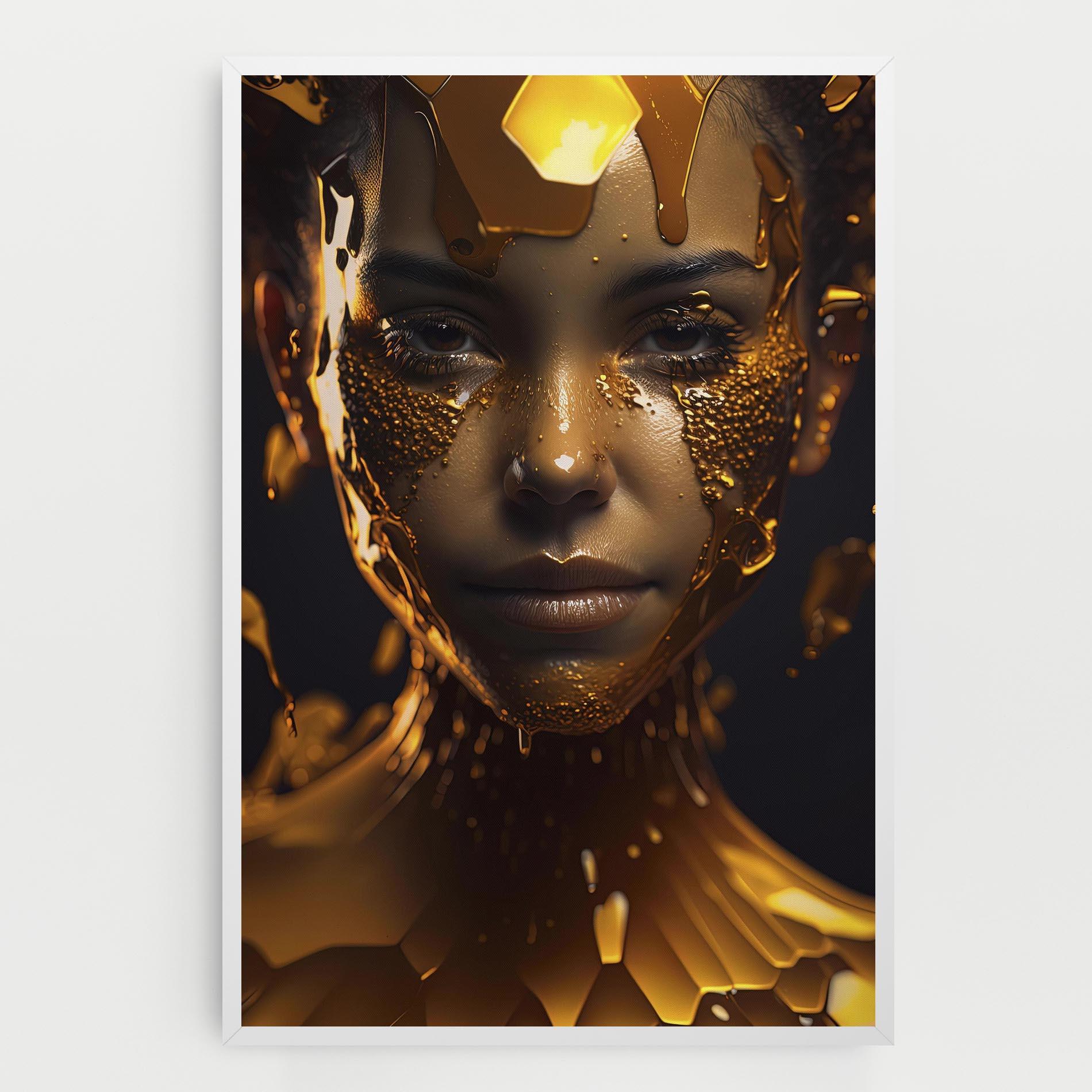 Tablou Canvas Gold Honeycomb Girl mockup 0