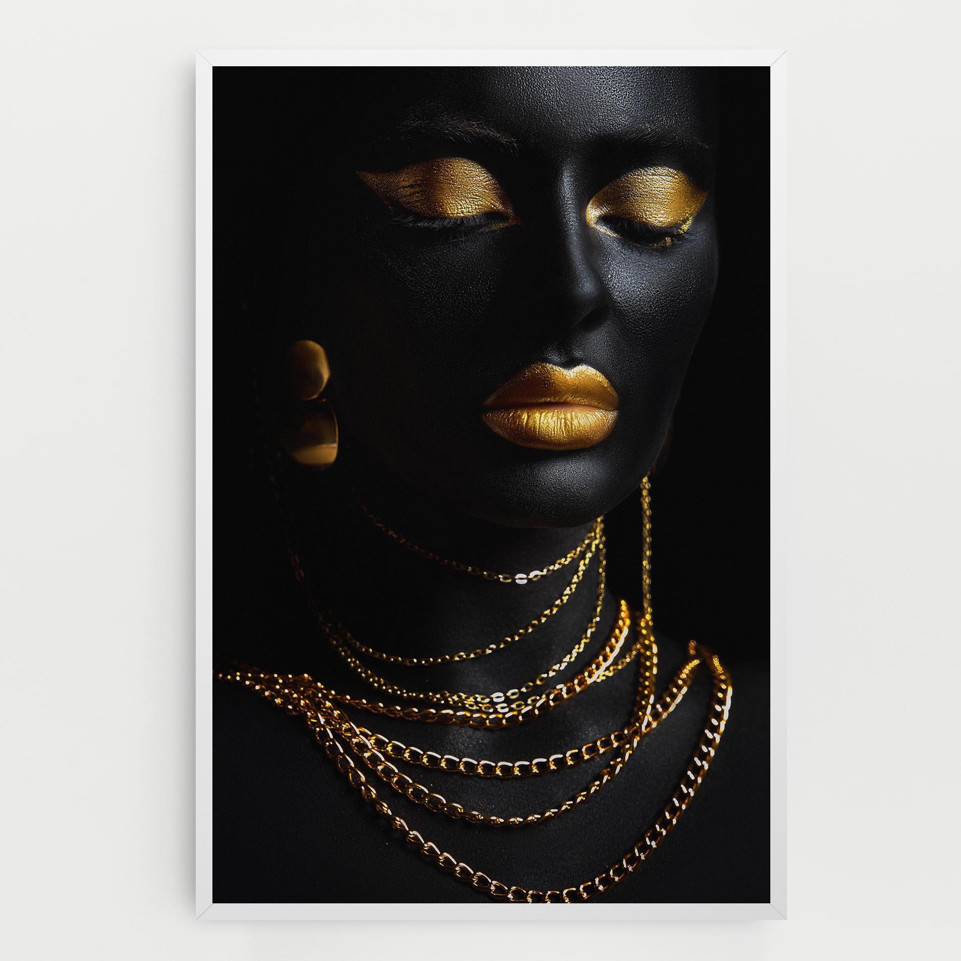 Tablou Canvas Gold Makeup Lips mockup 0