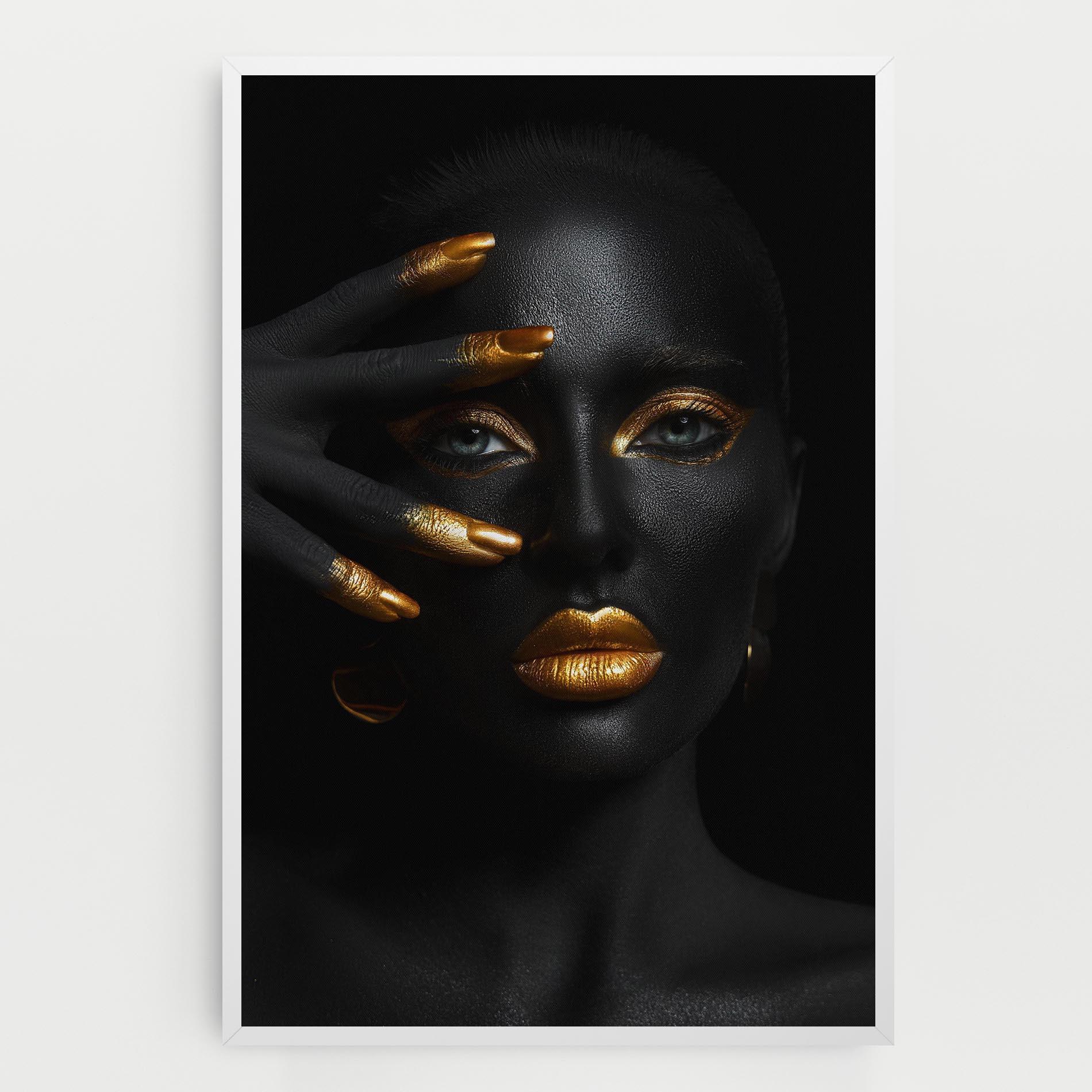 Tablou Canvas Gold Makeup Nails mockup 0