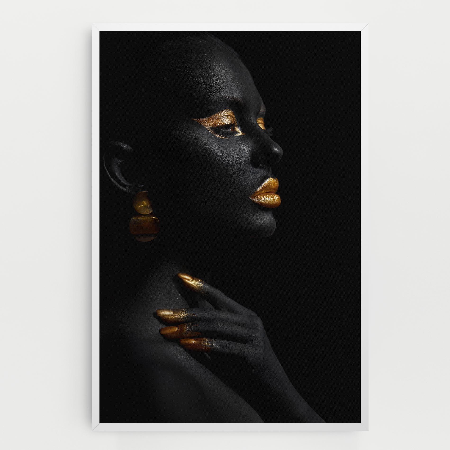 Tablou Canvas Lips Gold Eyelids mockup 0