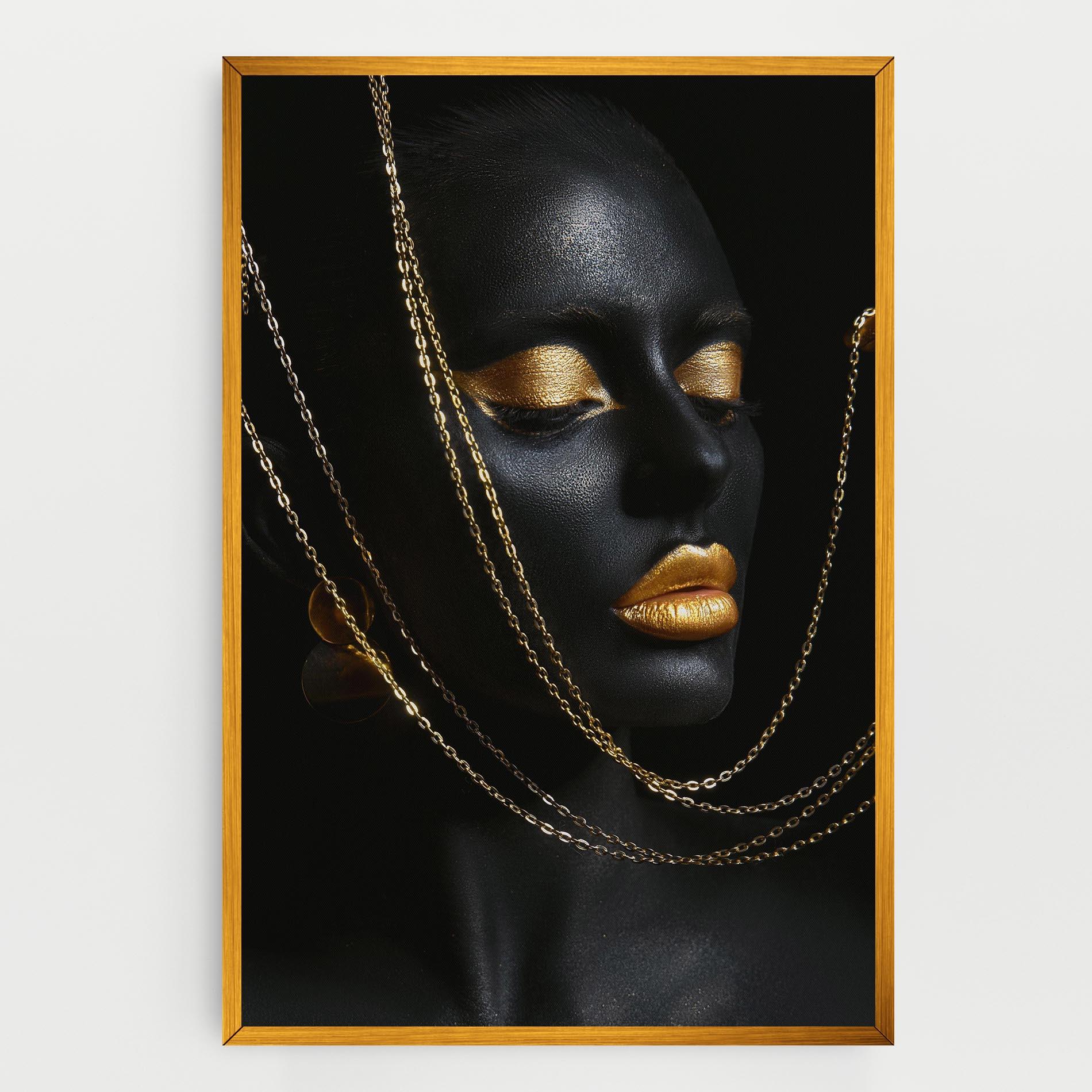 Tablou Canvas Chain Gold Lips mockup 0