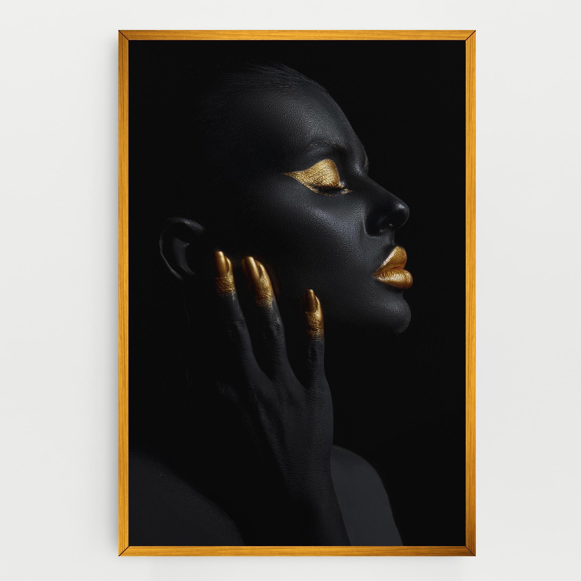 Tablou Canvas Gold Black Paint mockup 0