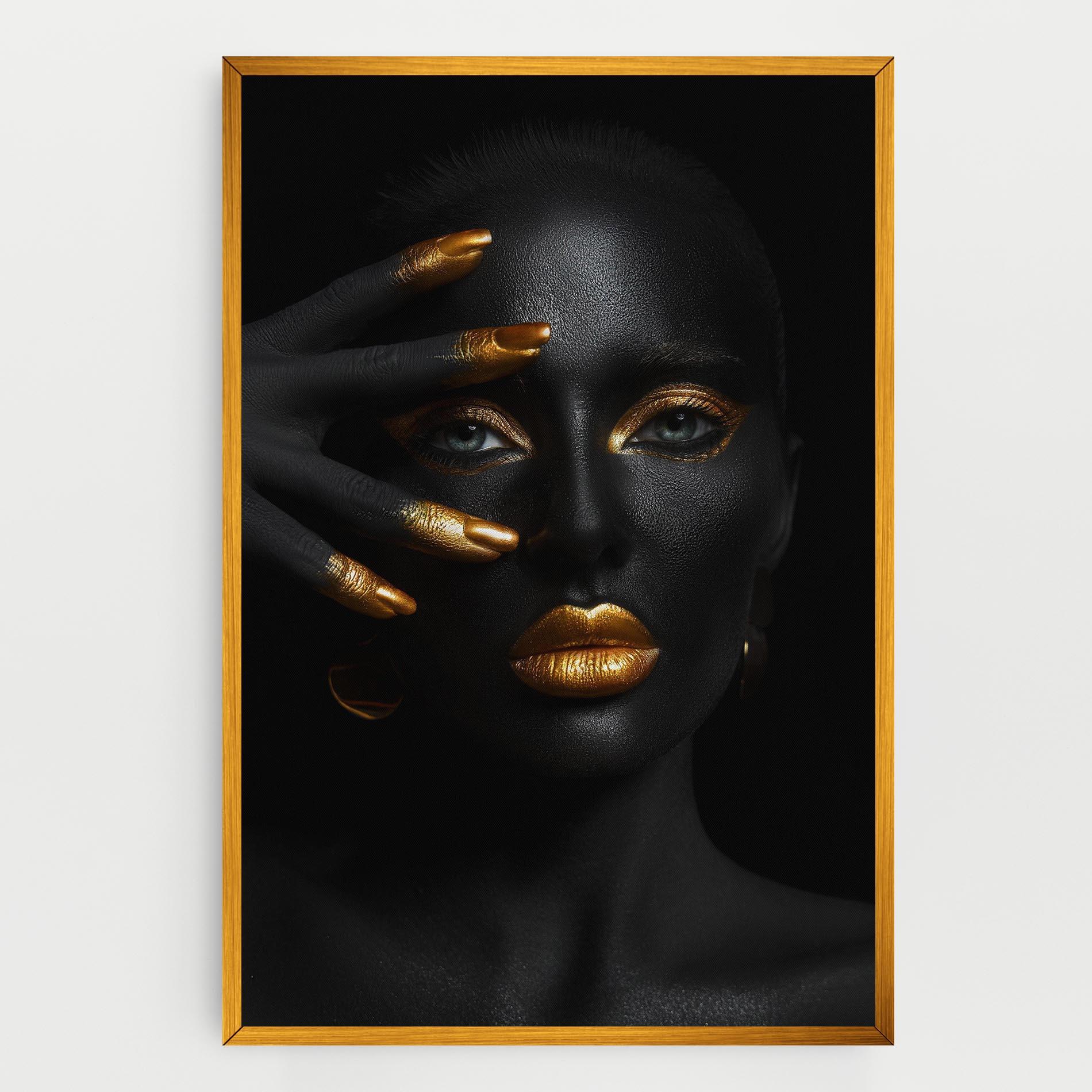 Tablou Canvas Gold Makeup Nails mockup 0