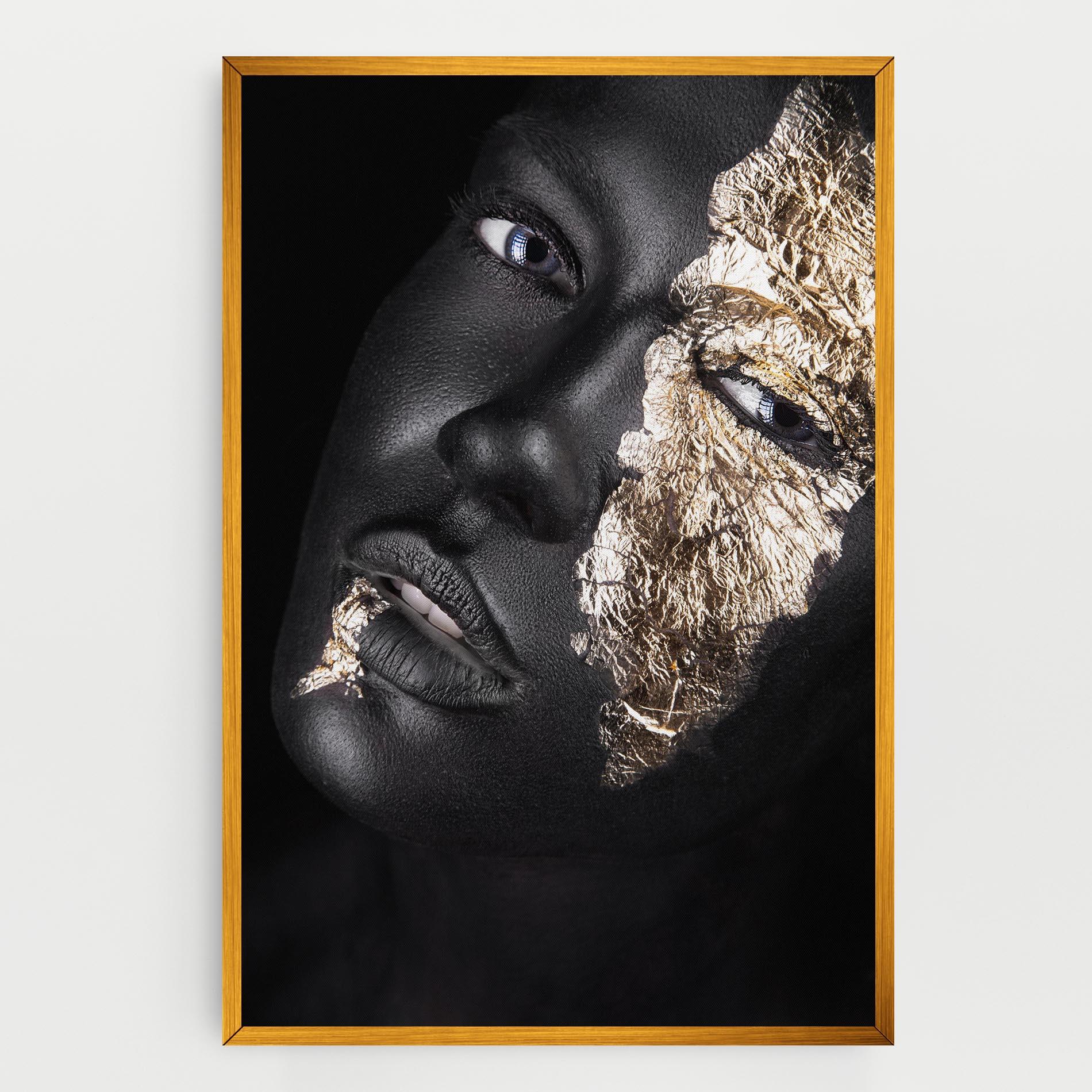 Tablou Canvas Grey Gold Makeup mockup 0