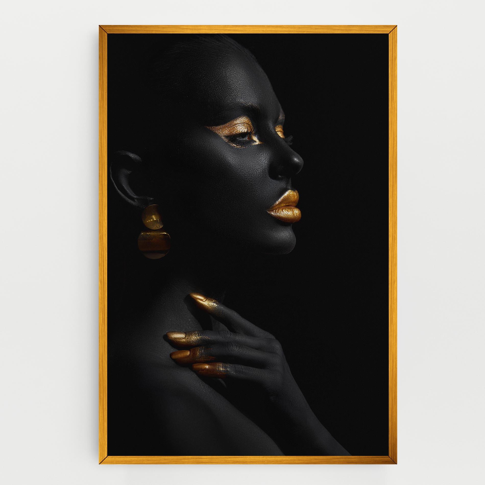 Tablou Canvas Lips Gold Eyelids mockup 0