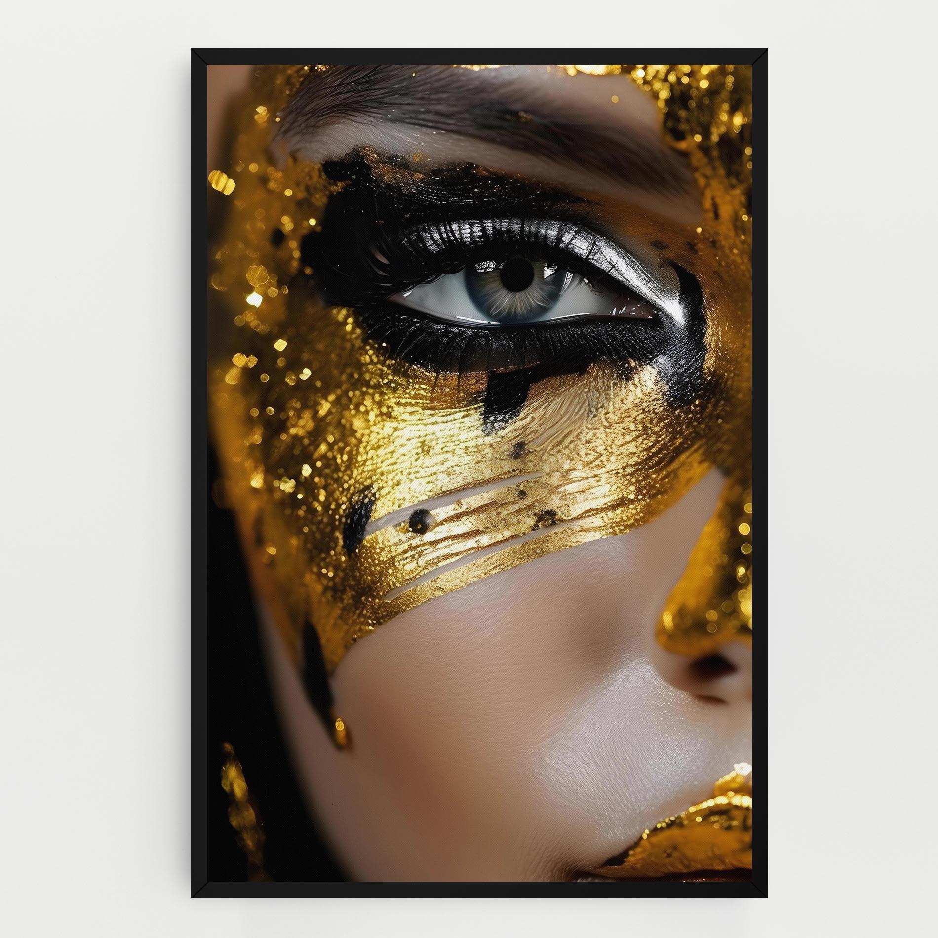 Tablou Canvas Black Gold Eyeliner mockup 0