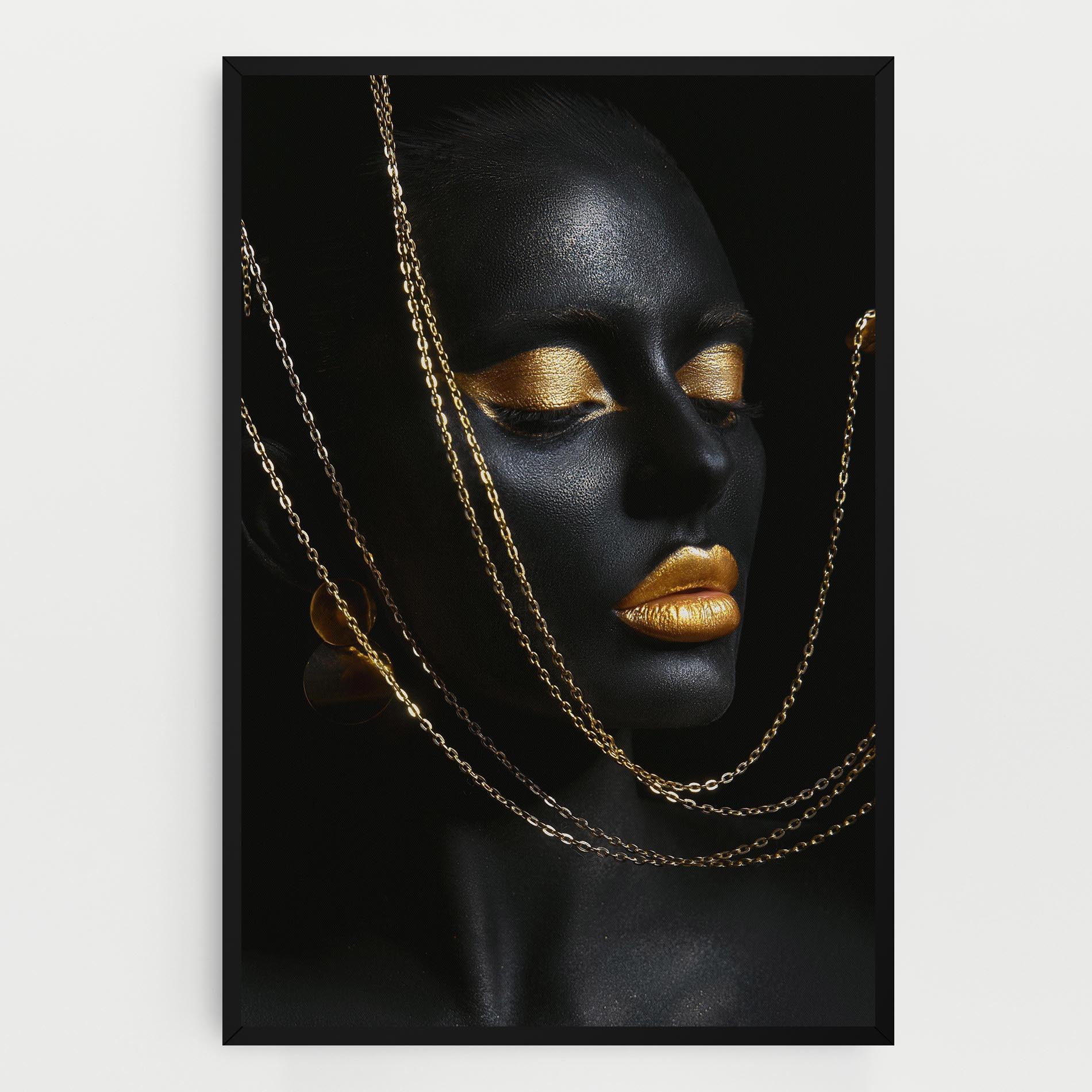Tablou Canvas Chain Gold Lips mockup 0