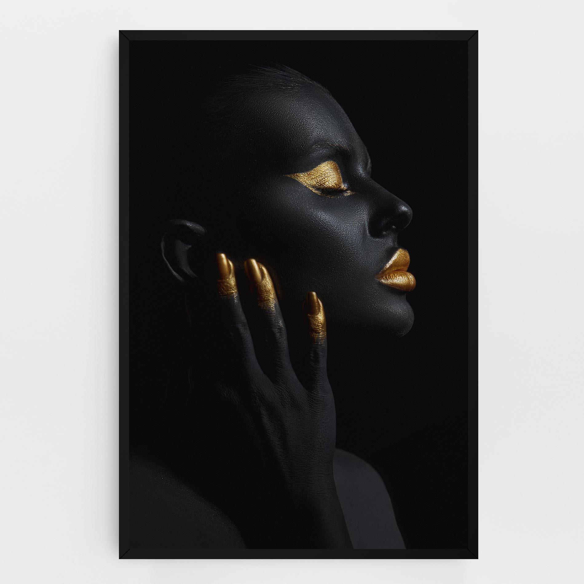 Tablou Canvas Gold Black Paint mockup 0