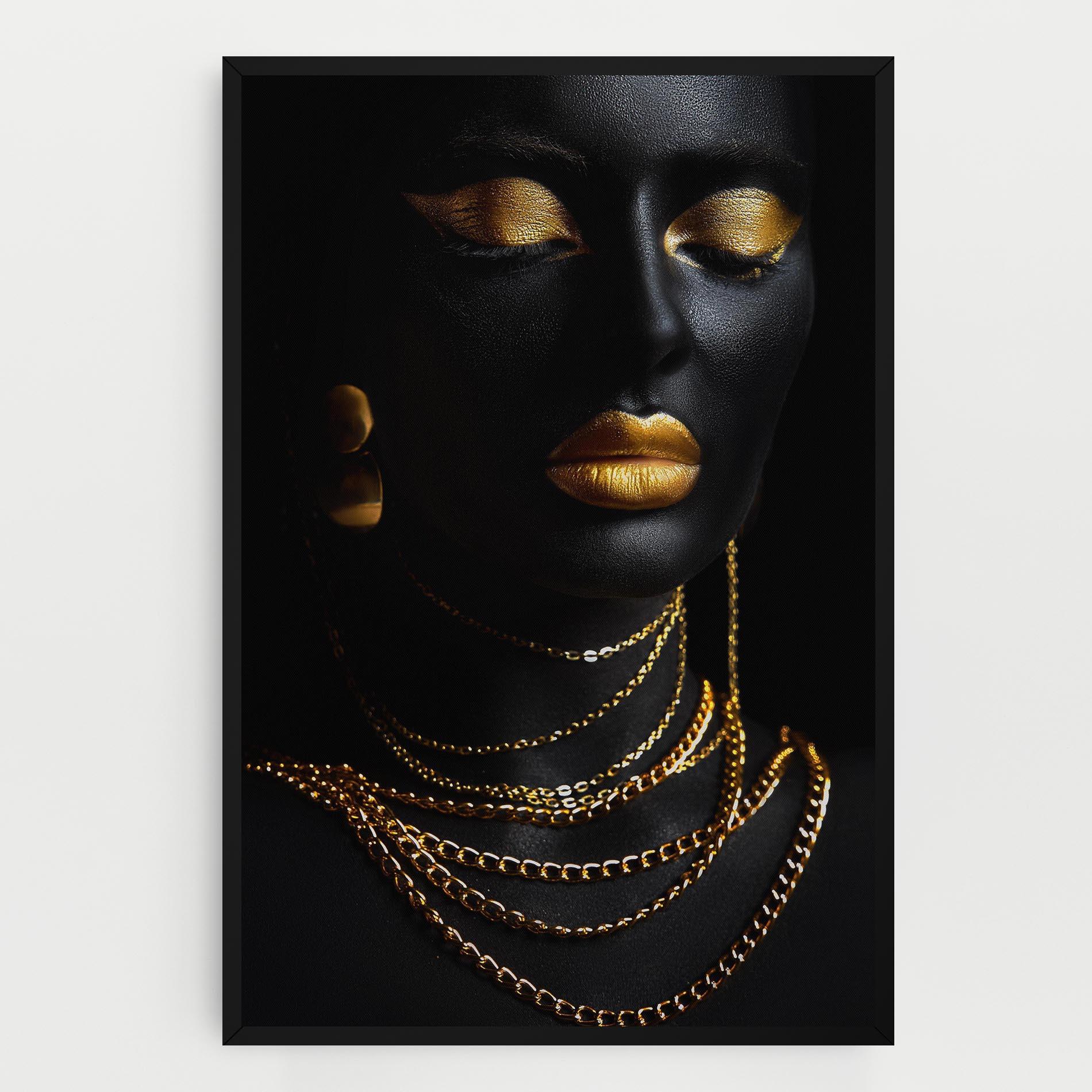 Tablou Canvas Gold Makeup Lips mockup 0