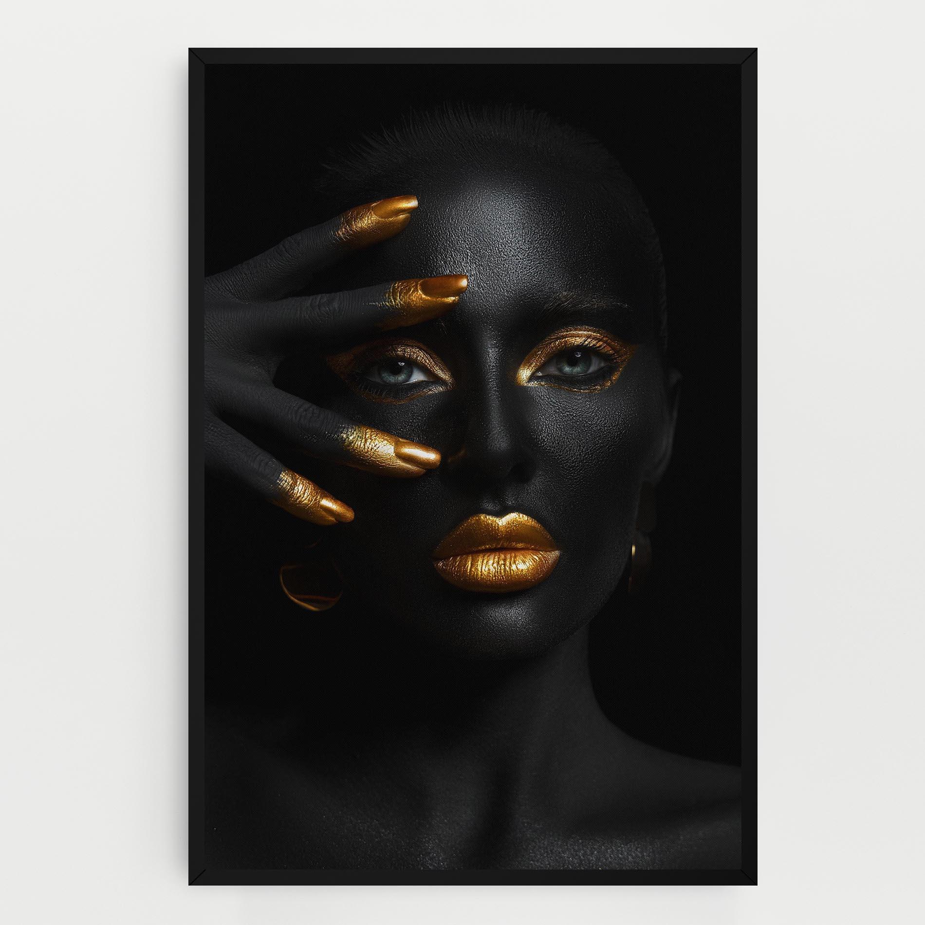 Tablou Canvas Gold Makeup Nails mockup 0