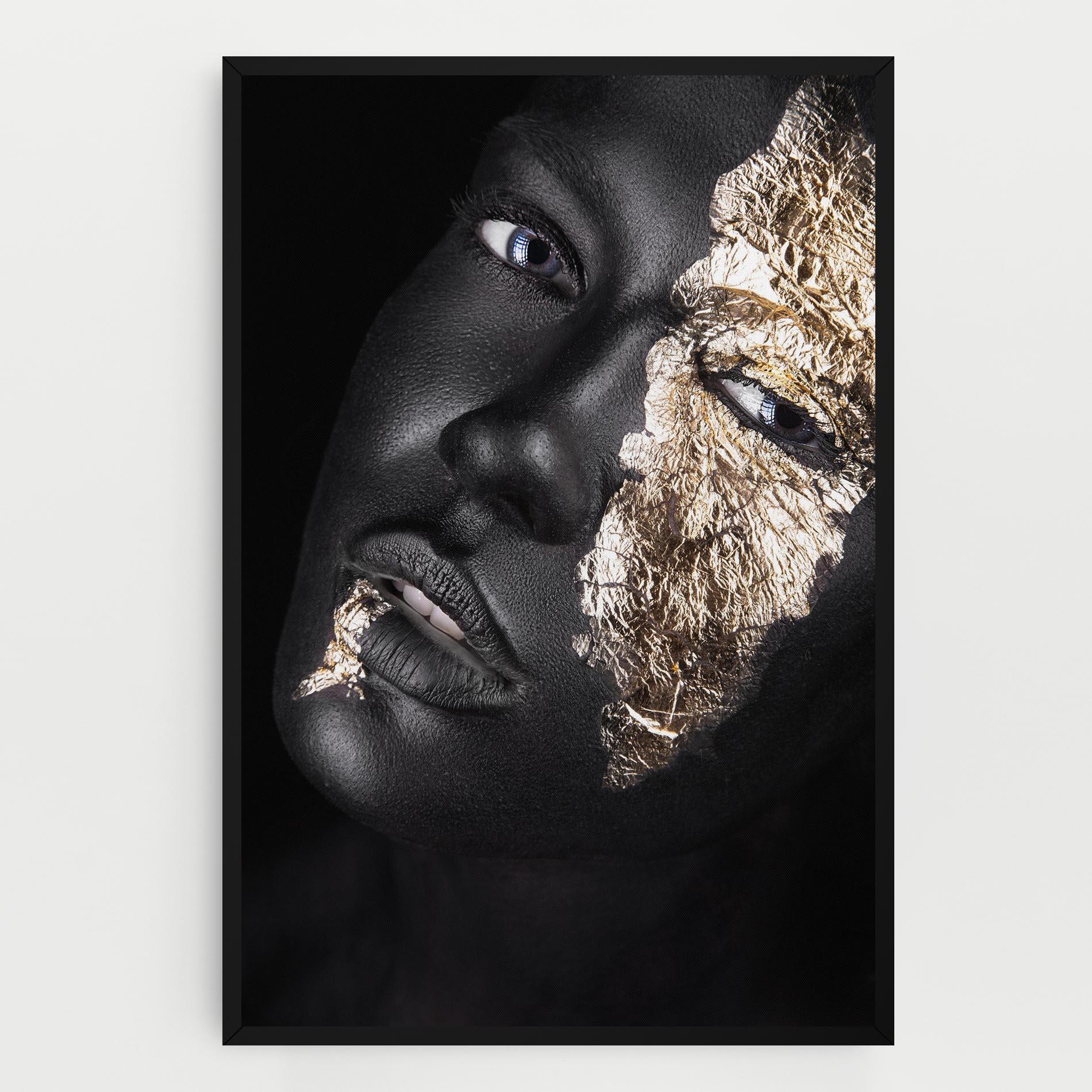 Tablou Canvas Grey Gold Makeup mockup 0