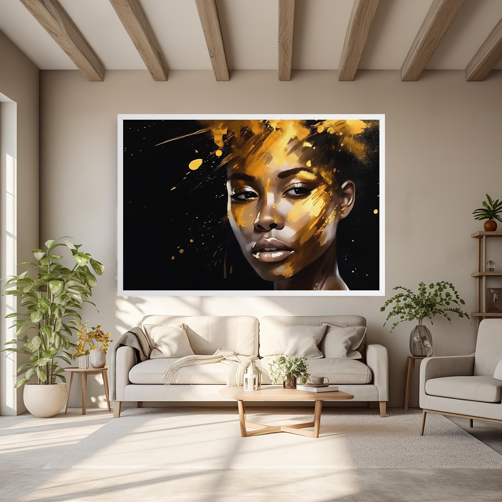 Tablou Canvas African Gold Woman mockup 6