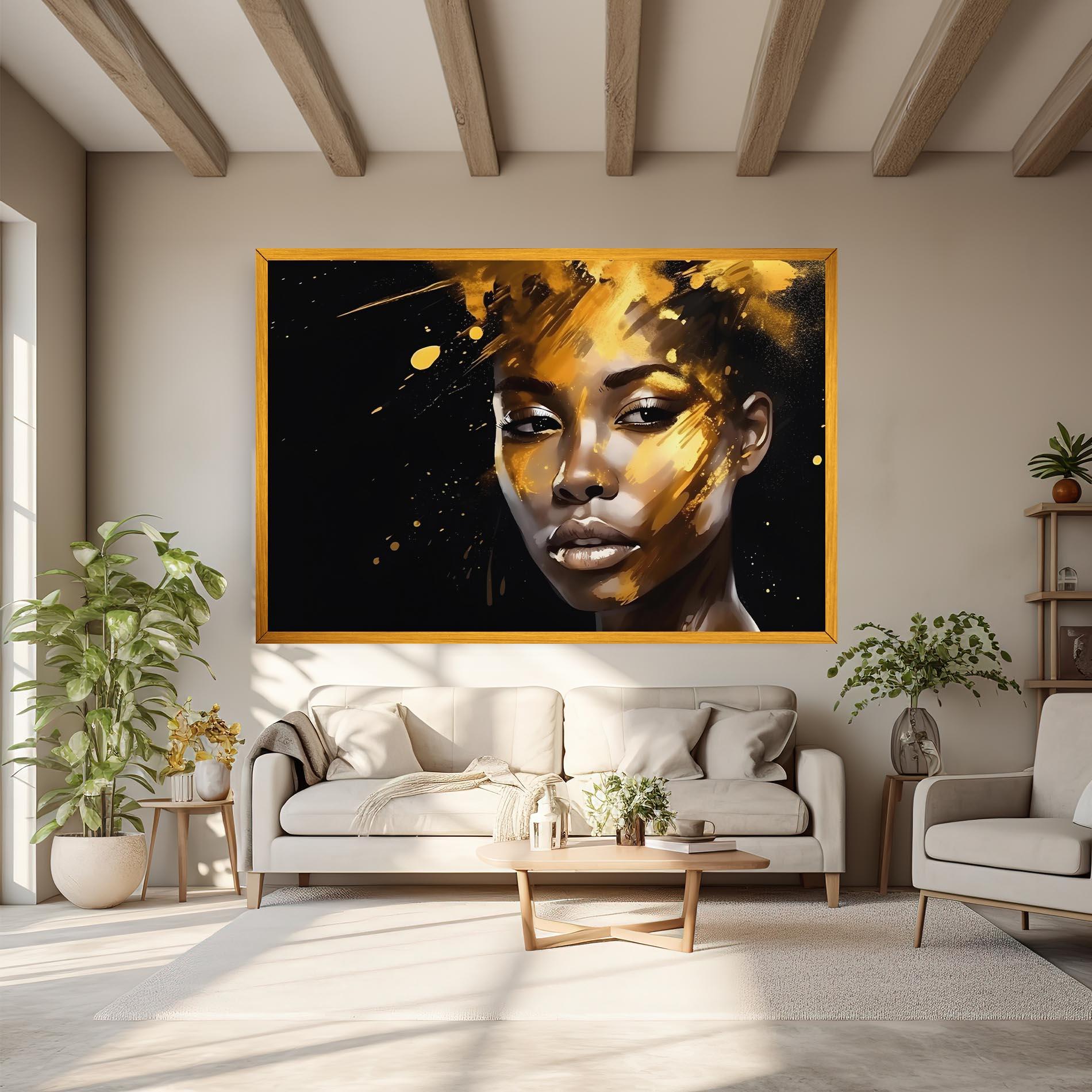 Tablou Canvas African Gold Woman mockup 6