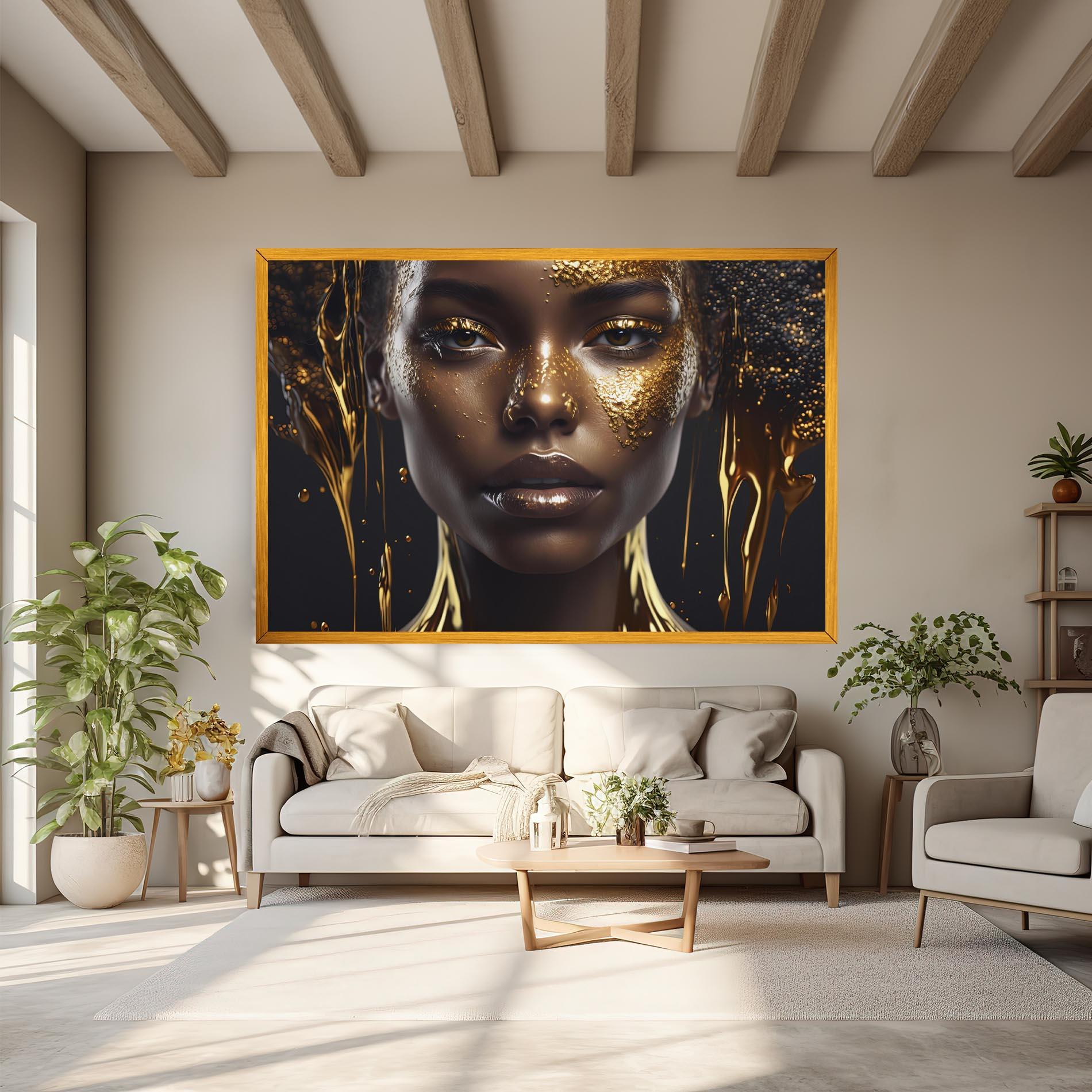 Tablou Canvas Gold Portrait Falling mockup 6