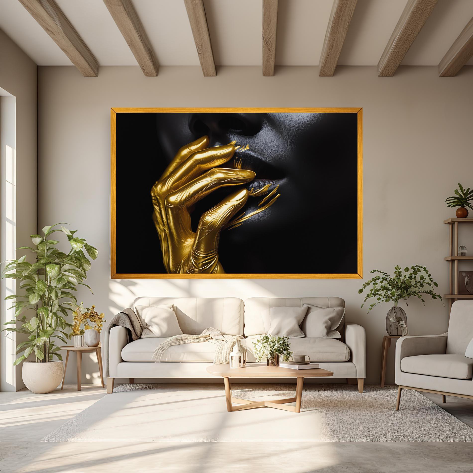 Tablou Canvas Gold Small Hand mockup 6