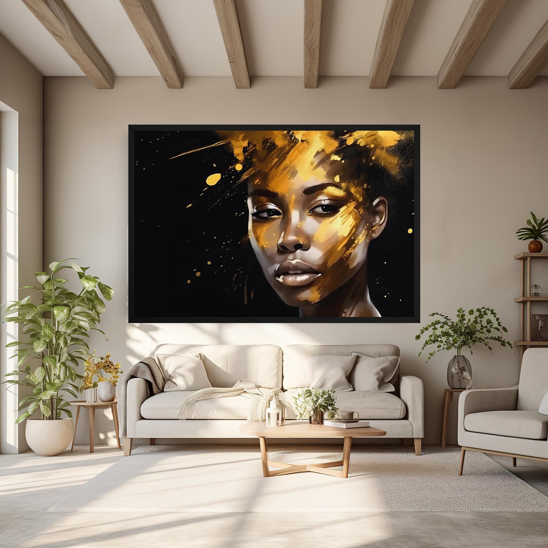 Tablou Canvas African Gold Woman mockup 6