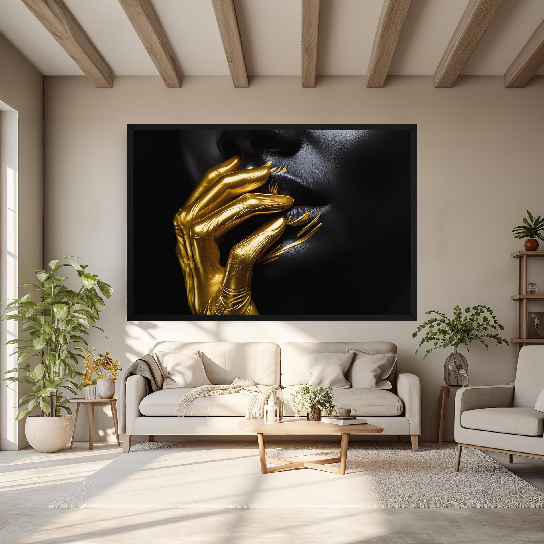 Tablou Canvas Gold Small Hand mockup 6