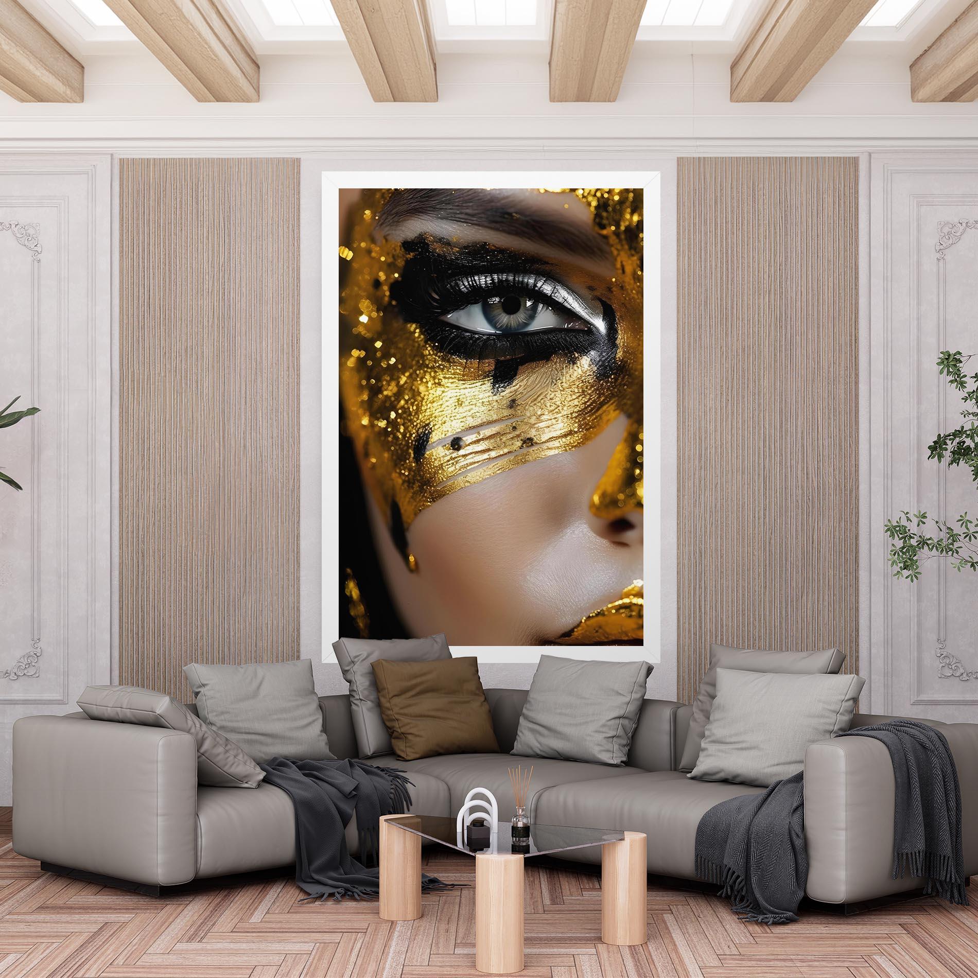 Tablou Canvas Black Gold Eyeliner mockup 6