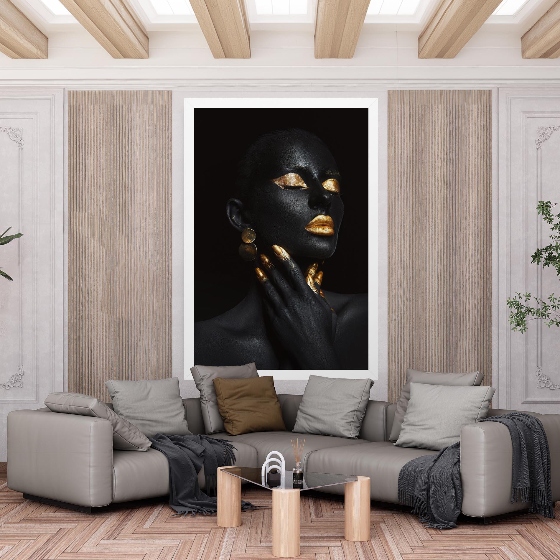 Tablou Canvas Eyelids Gold Makeup mockup 6