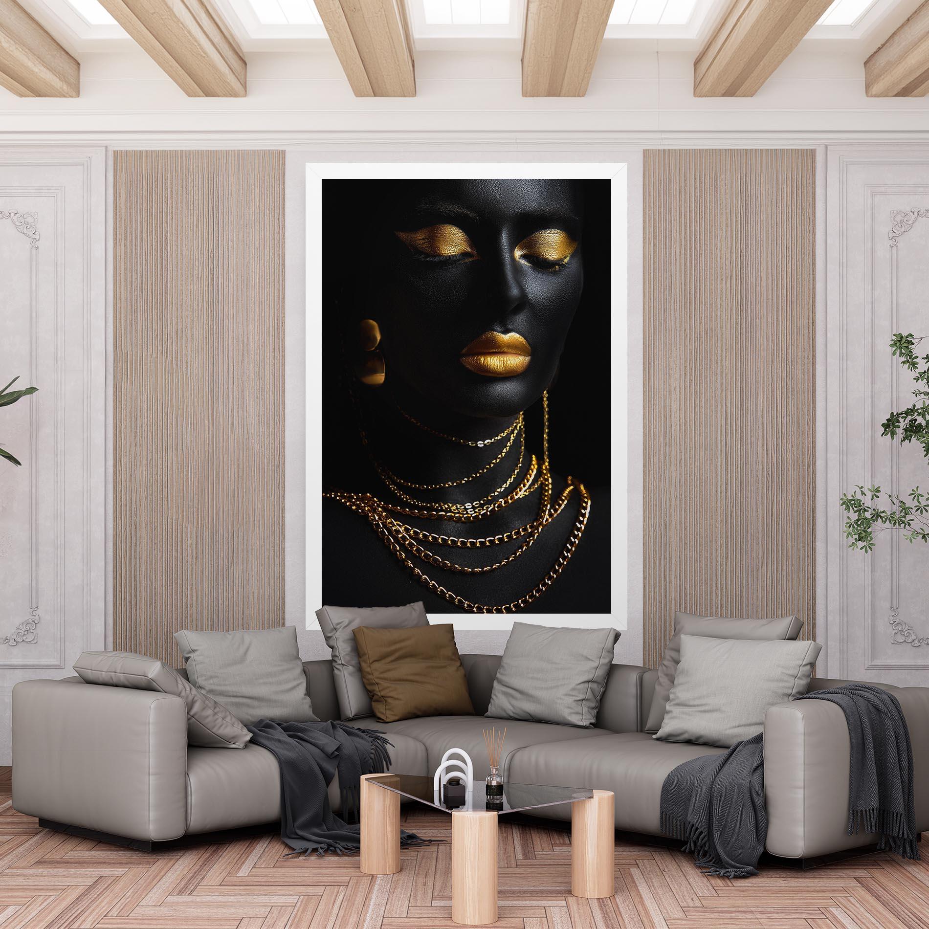 Tablou Canvas Gold Makeup Lips mockup 6