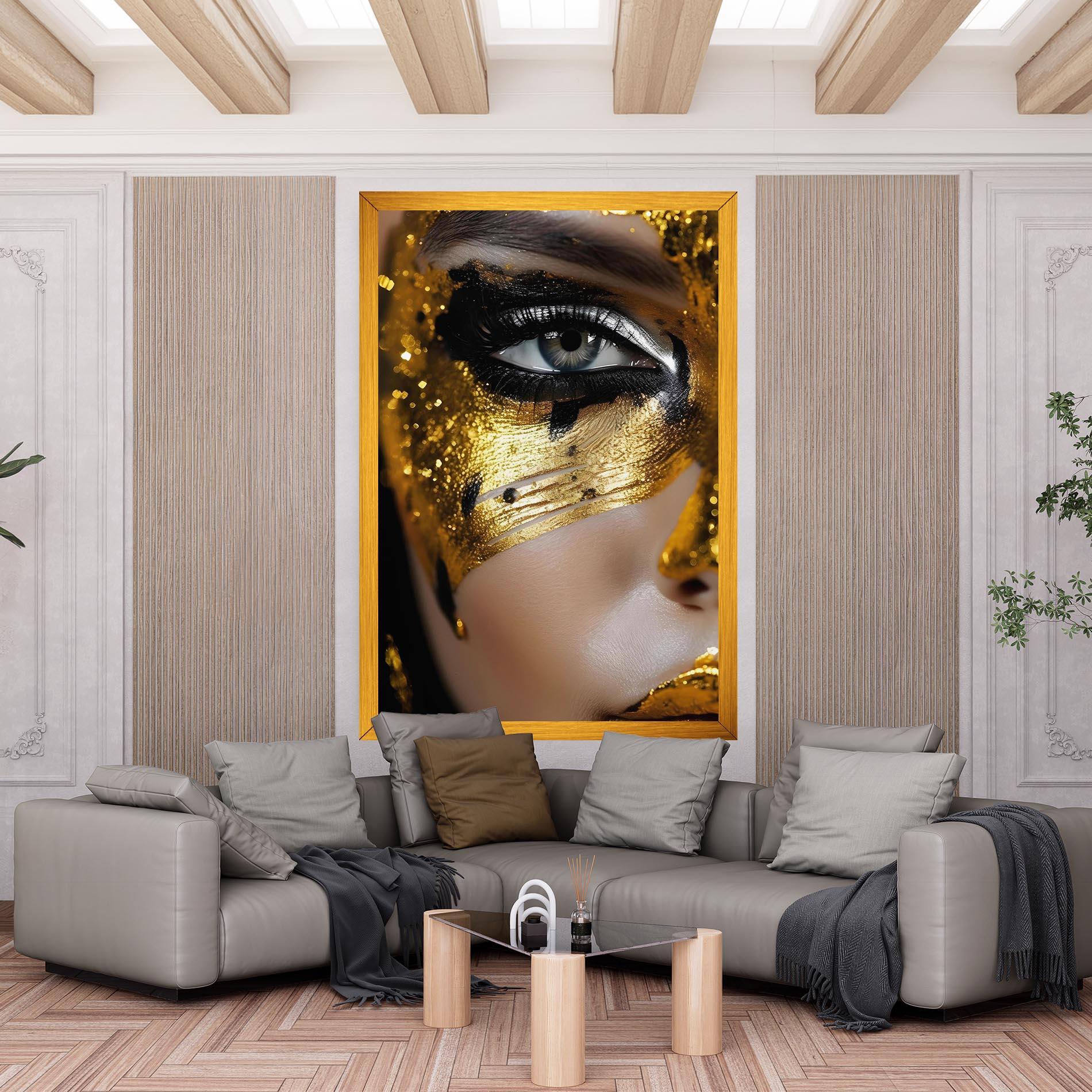 Tablou Canvas Black Gold Eyeliner mockup 6