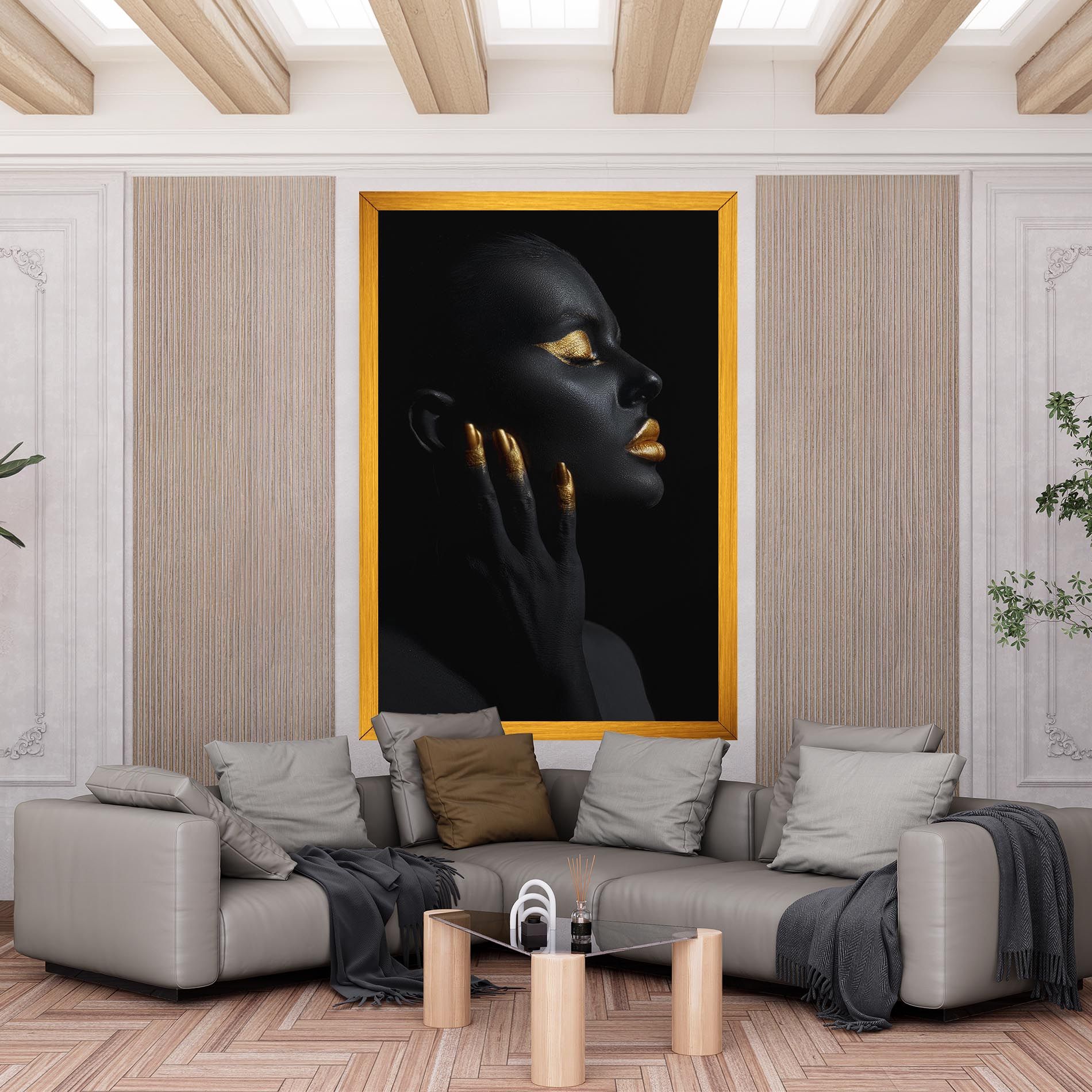 Gold Black Paint mockup 6