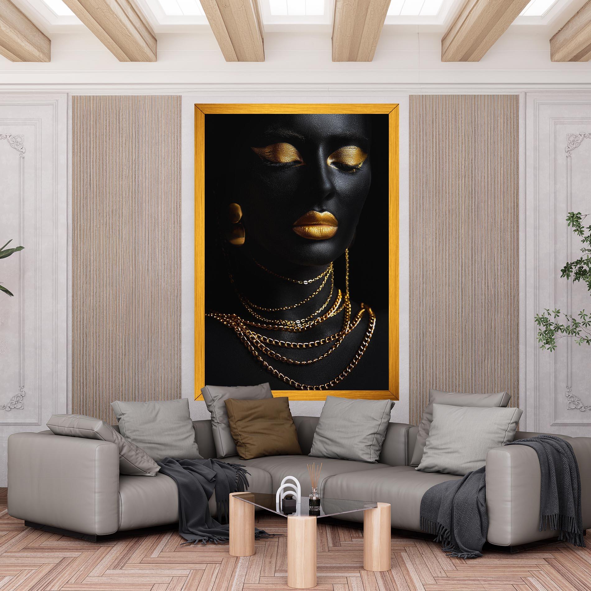 Tablou Canvas Gold Makeup Lips mockup 6