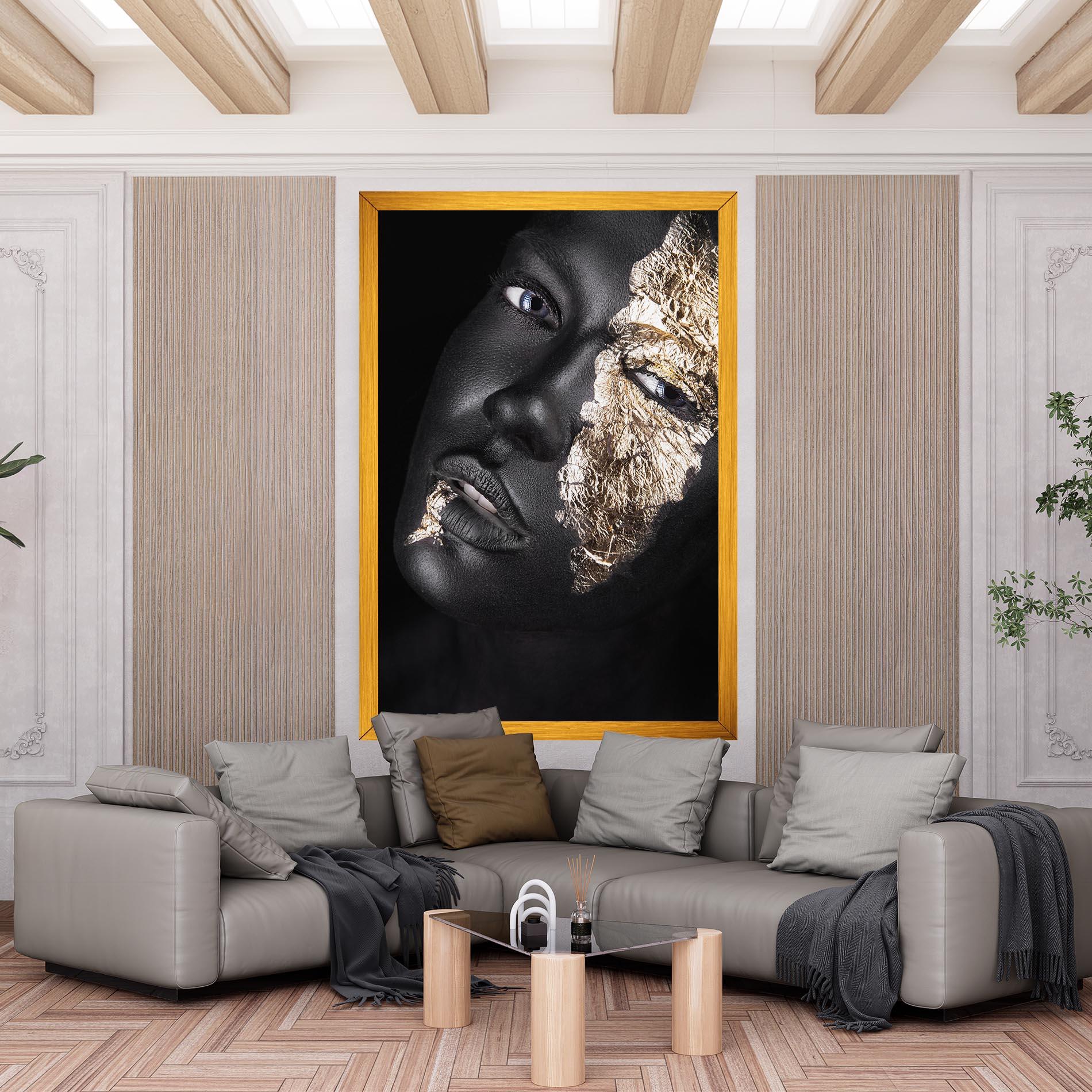 Tablou Canvas Grey Gold Makeup mockup 6