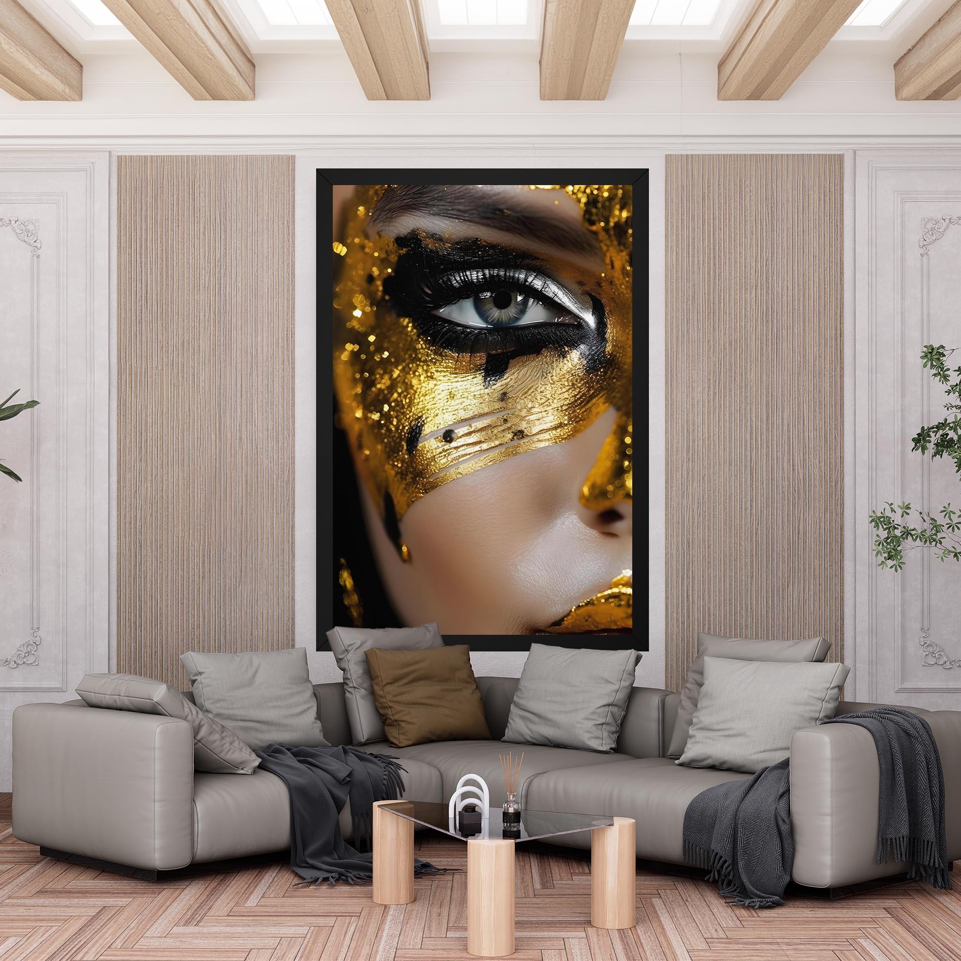 Tablou Canvas Black Gold Eyeliner mockup 6