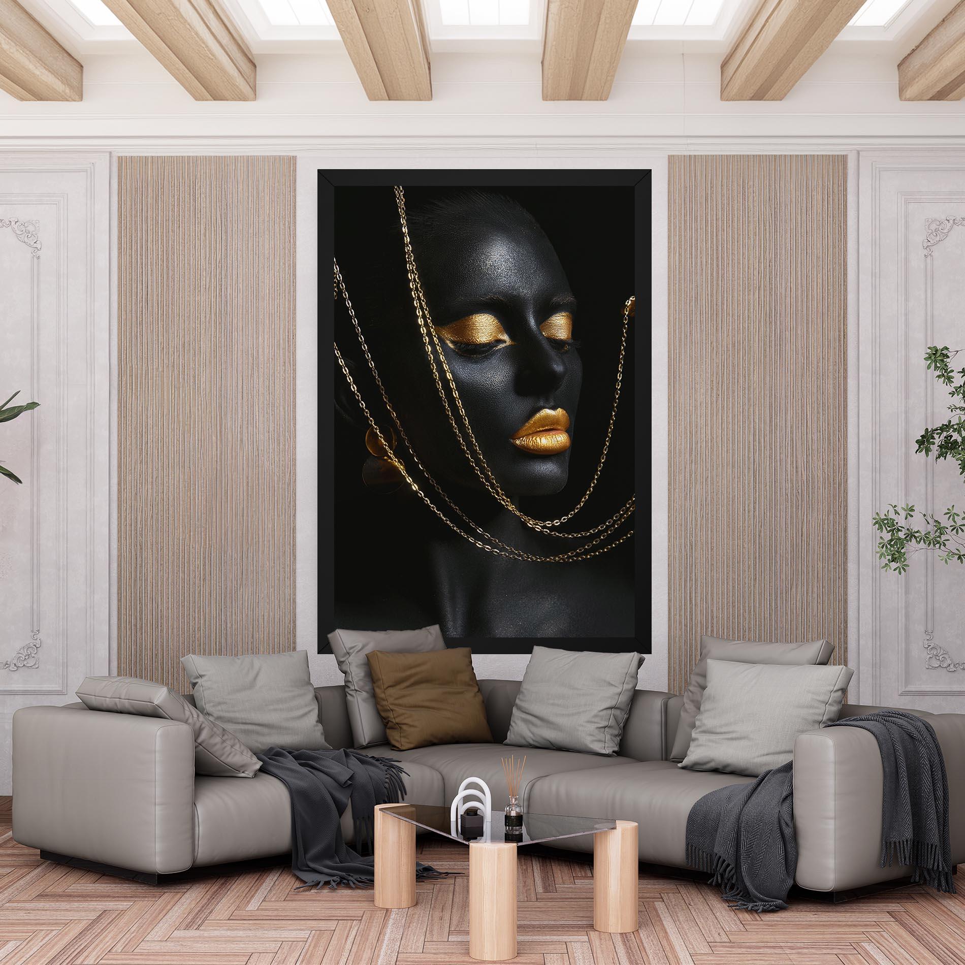 Tablou Canvas Chain Gold Lips mockup 6