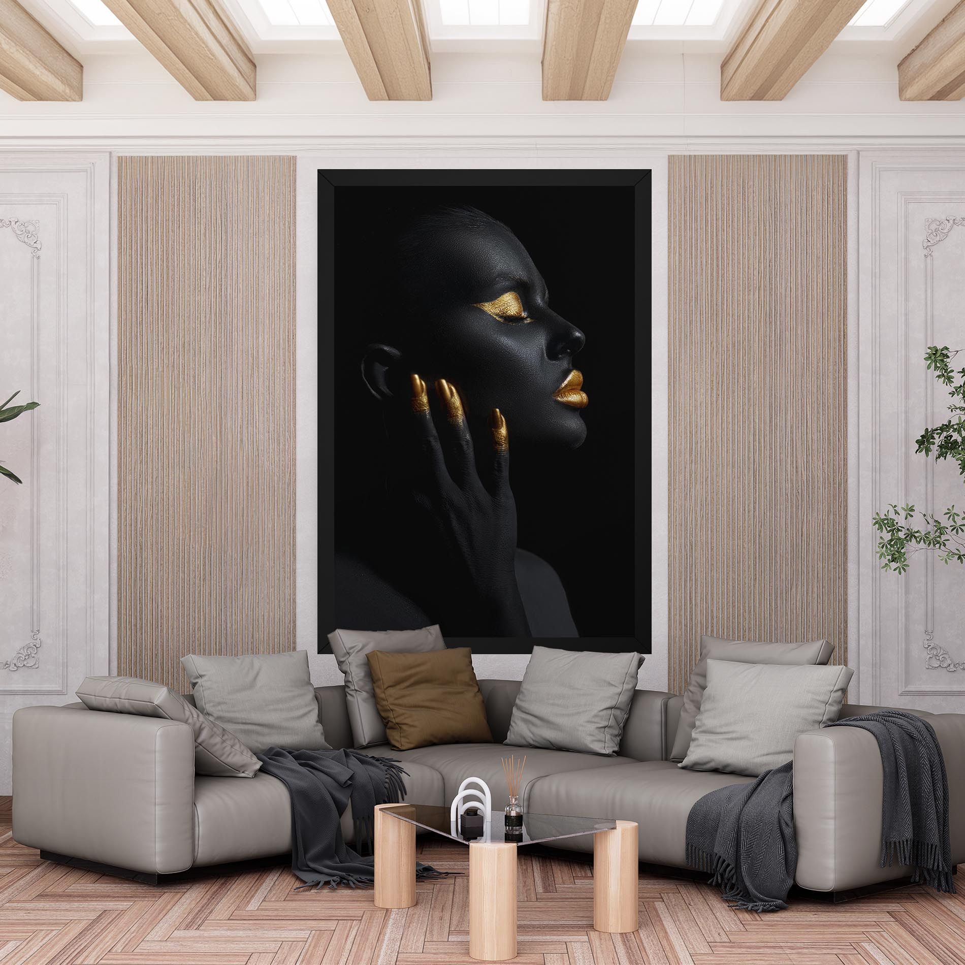 Gold Black Paint mockup 6