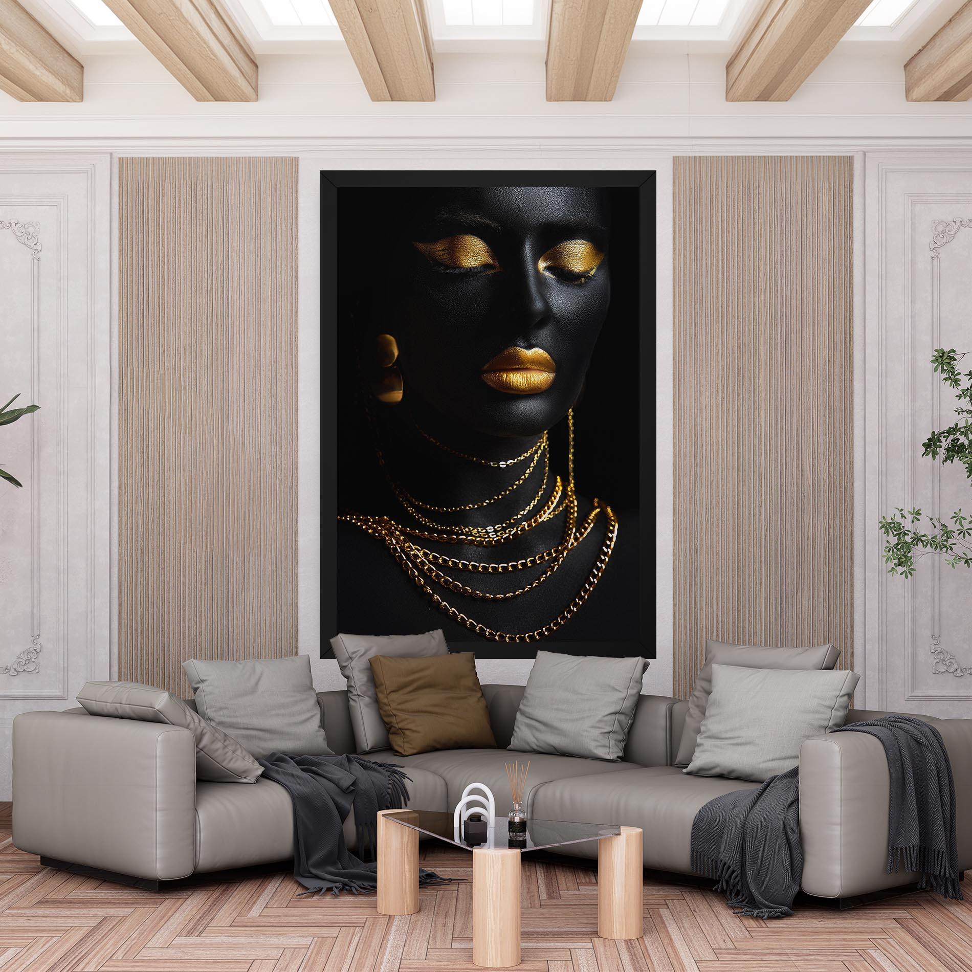 Tablou Canvas Gold Makeup Lips mockup 6