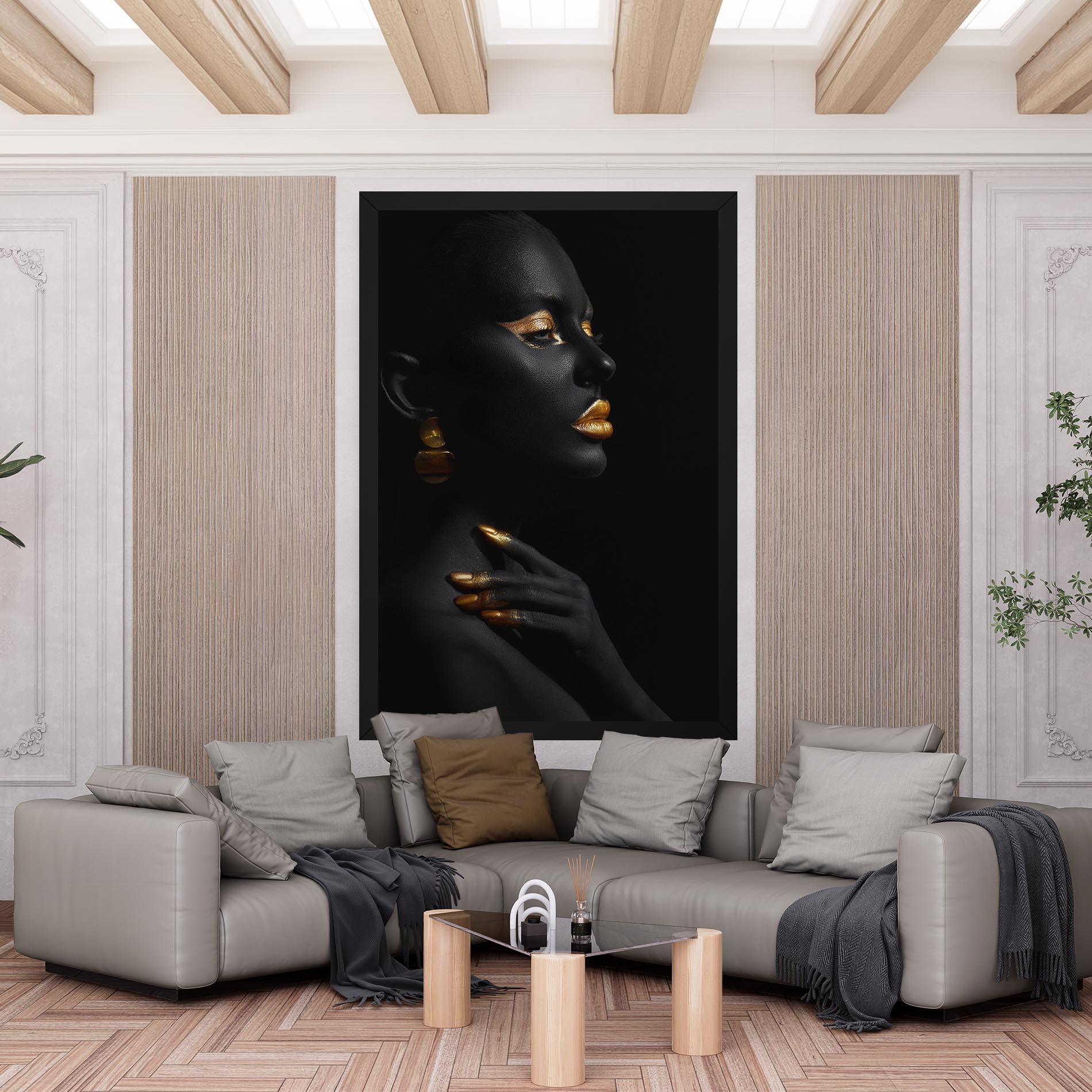 Tablou Canvas Lips Gold Eyelids mockup 6