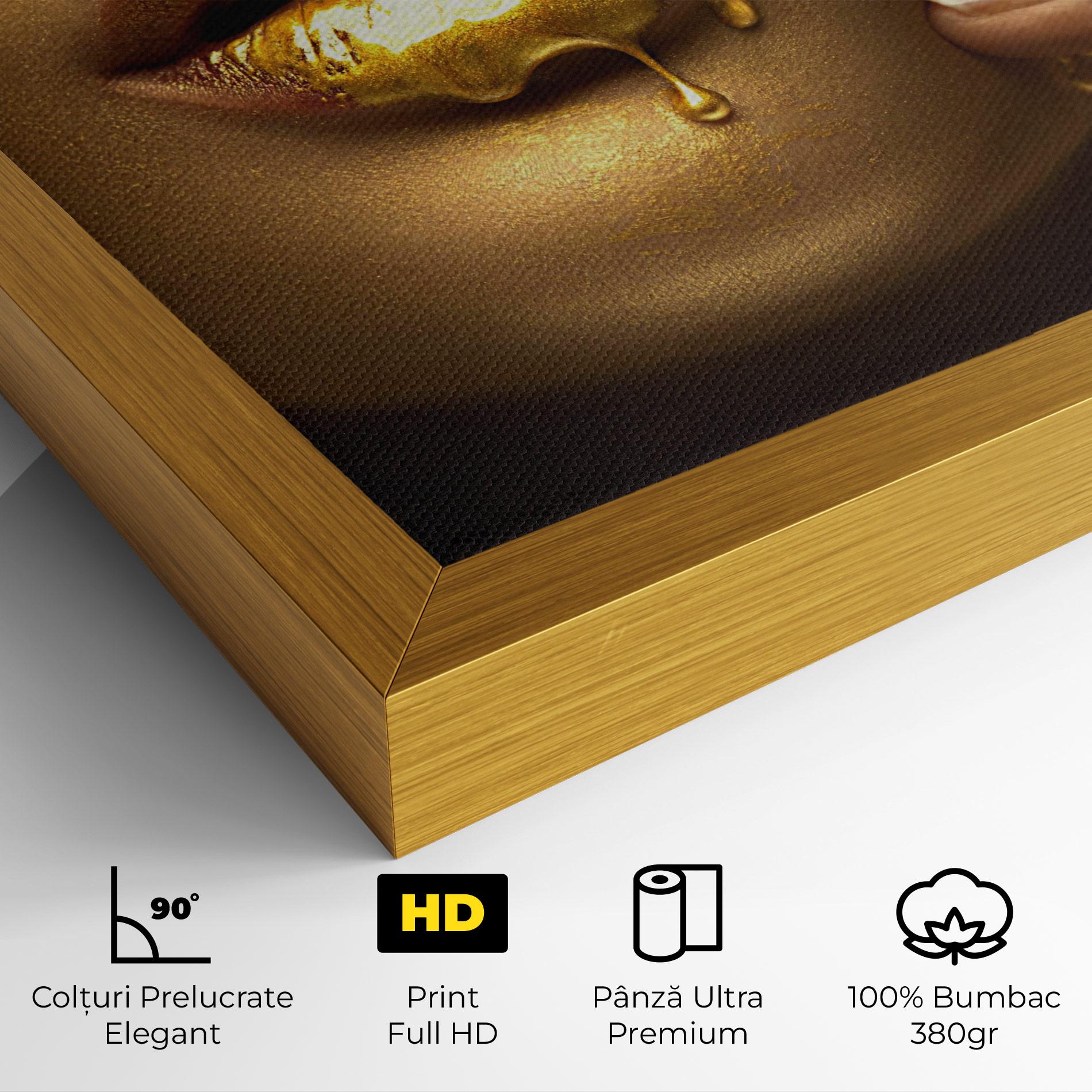 Tablou Canvas Golden Lips mockup 4