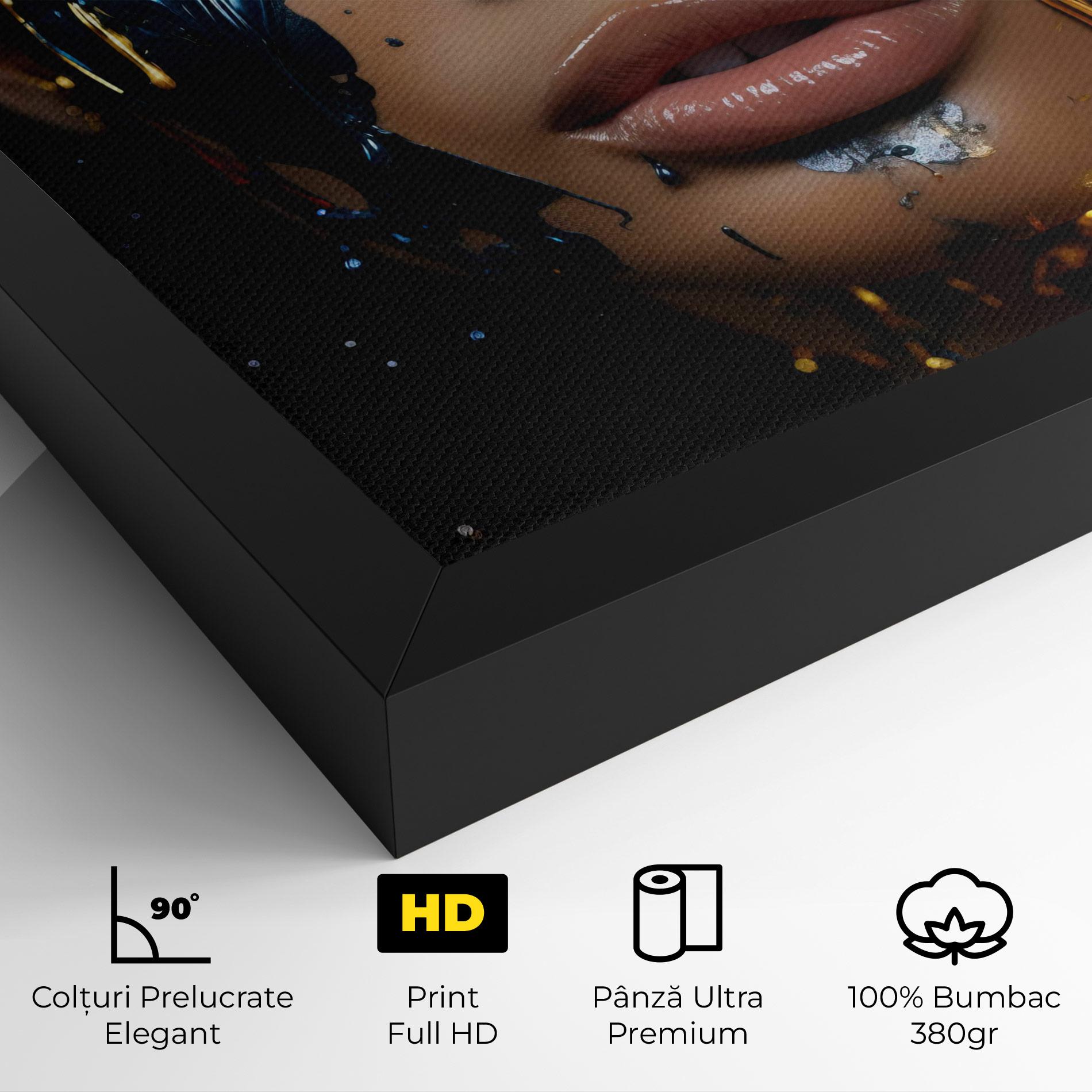 Tablou Canvas Blue Gold Paint Face mockup 4