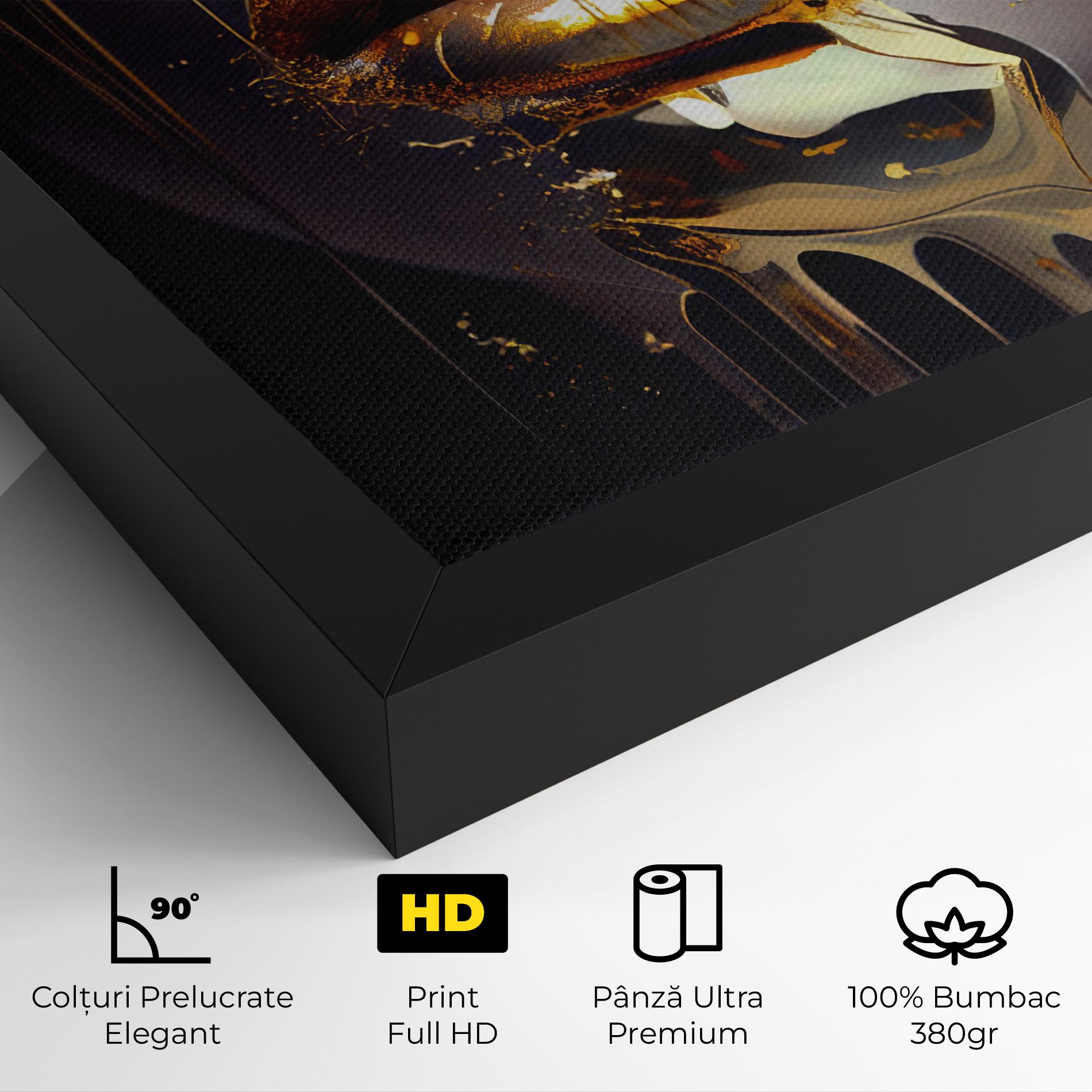 Tablou Canvas Glamorous Gold Lips mockup 4