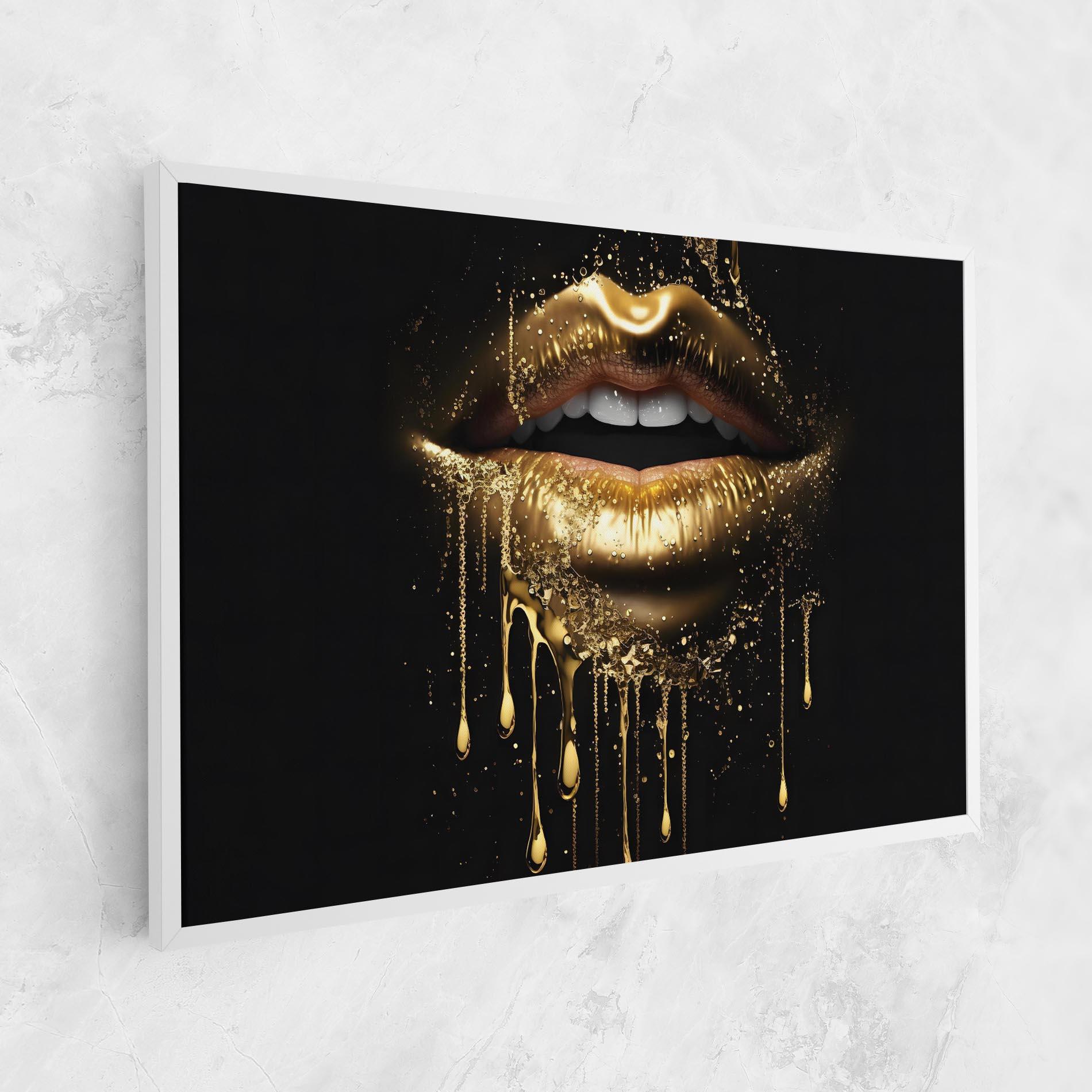 Tablou Canvas Golden Luxury Lips mockup 1