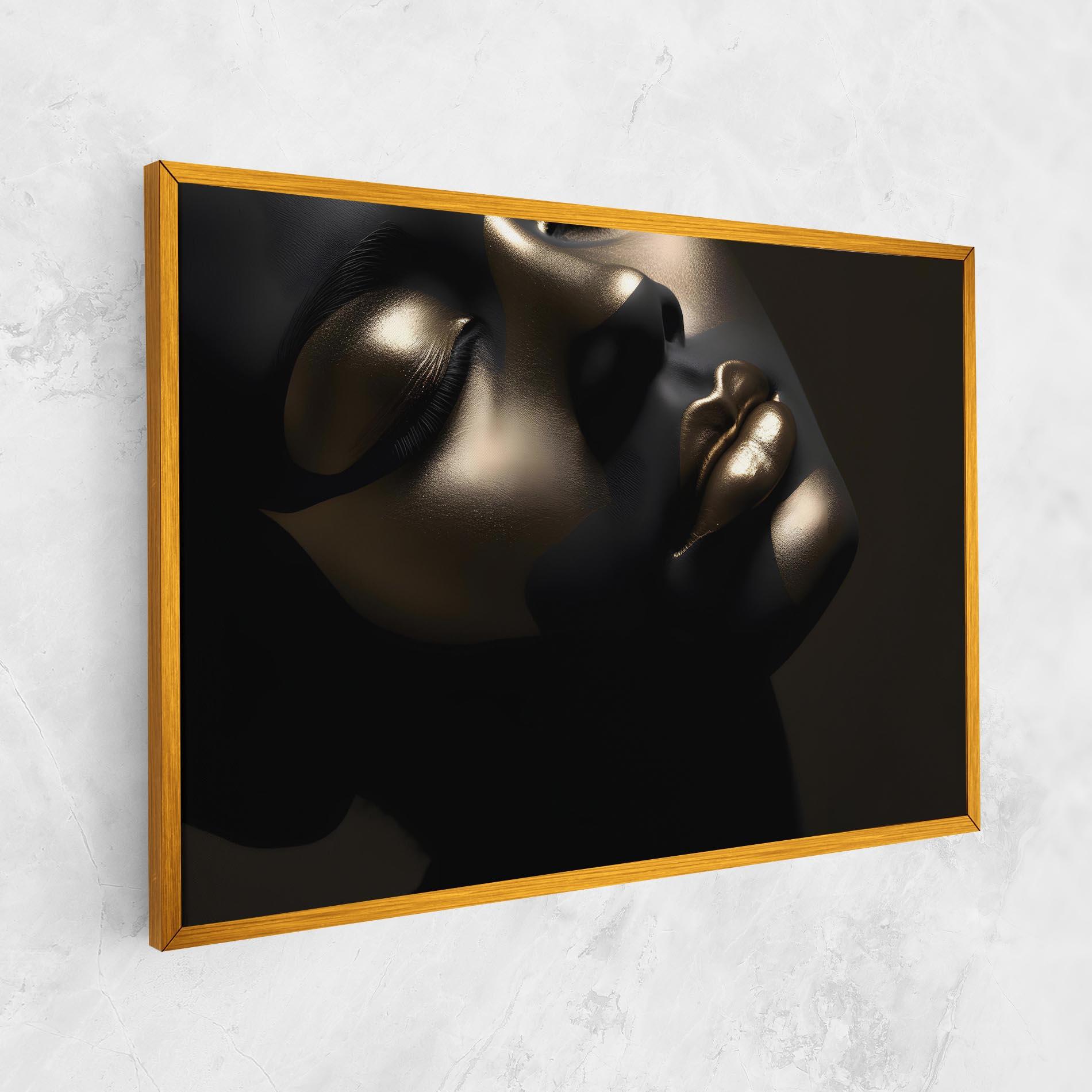 Tablou Canvas Dark Gold Face mockup 1