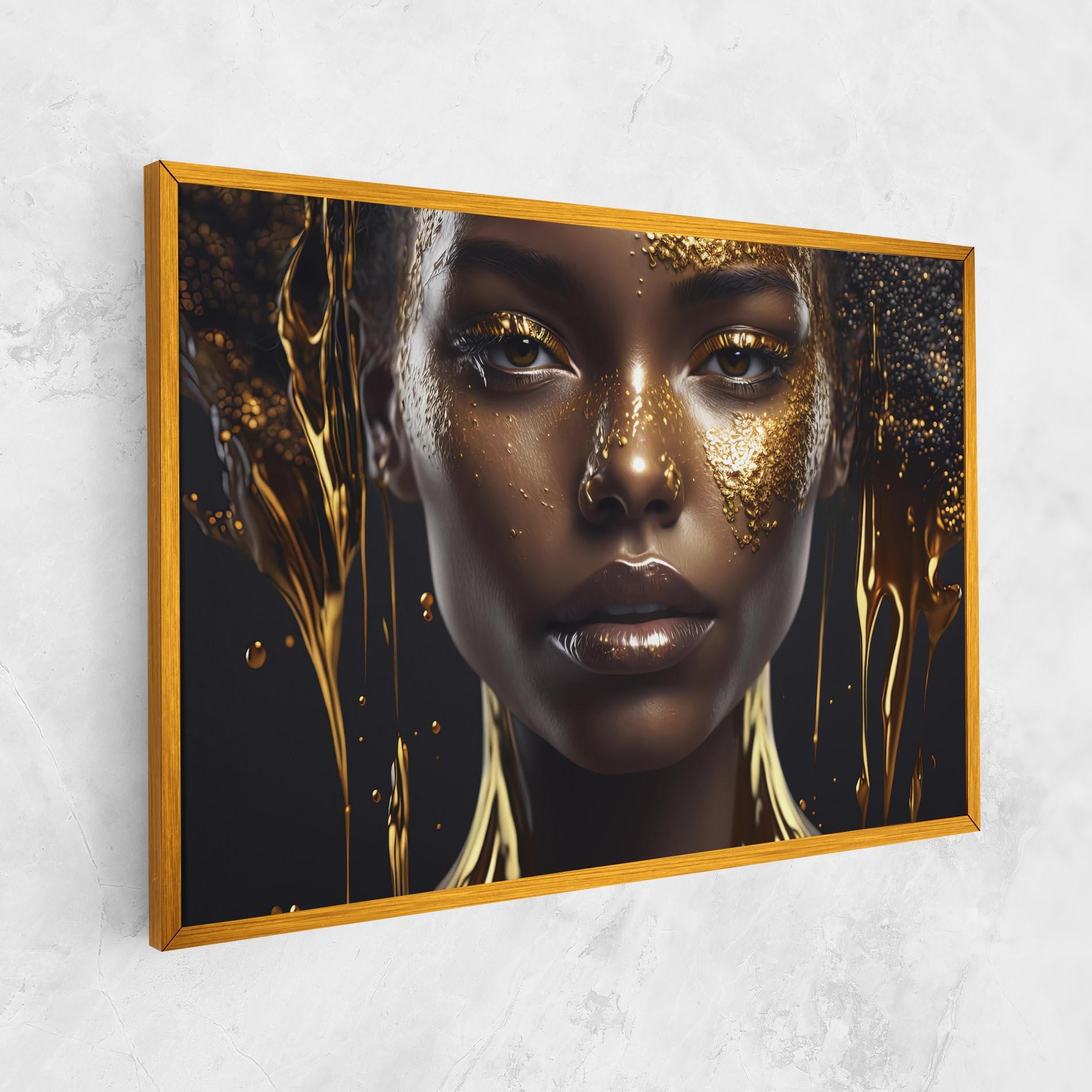 Tablou Canvas Gold Portrait Falling mockup 1