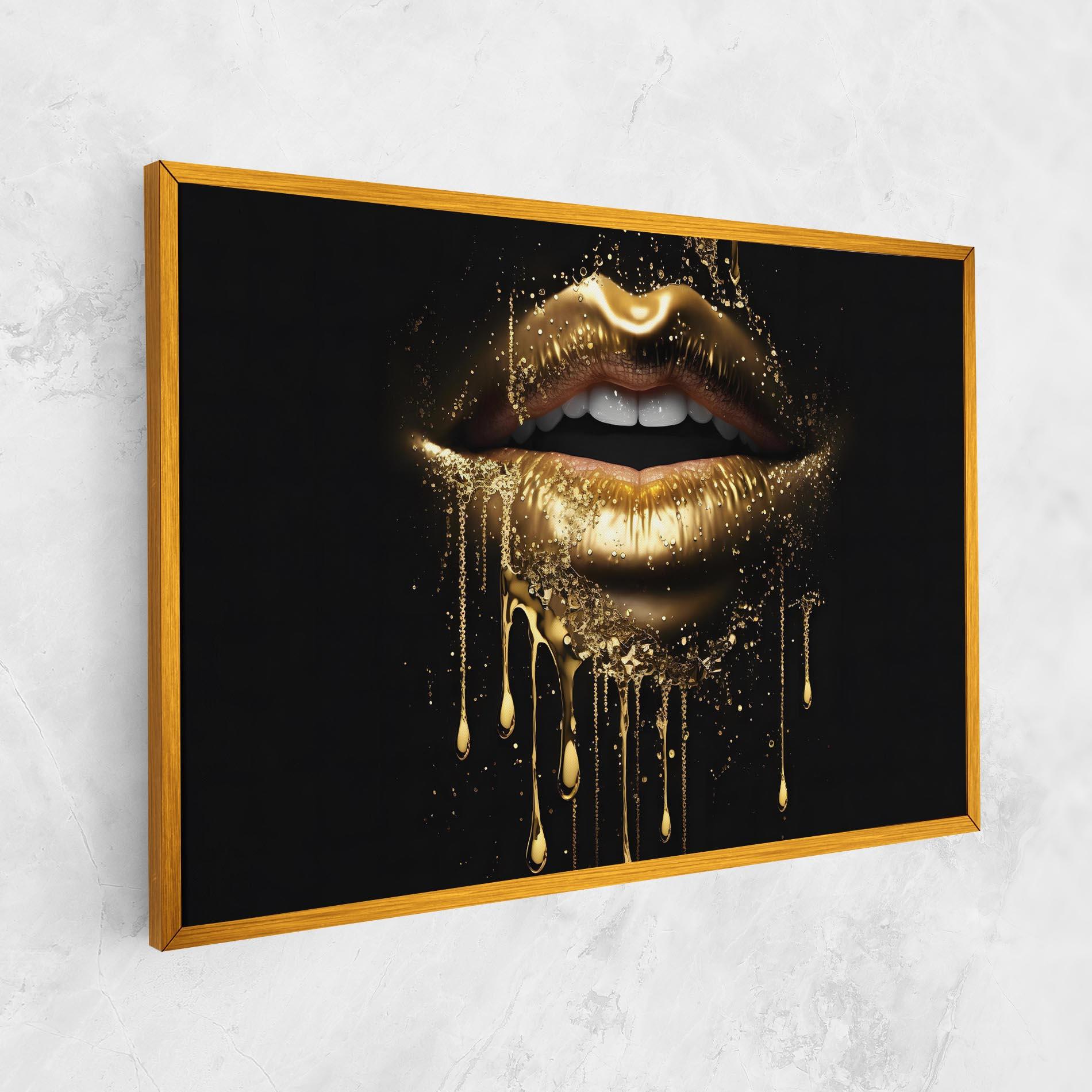 Tablou Canvas Golden Luxury Lips mockup 1