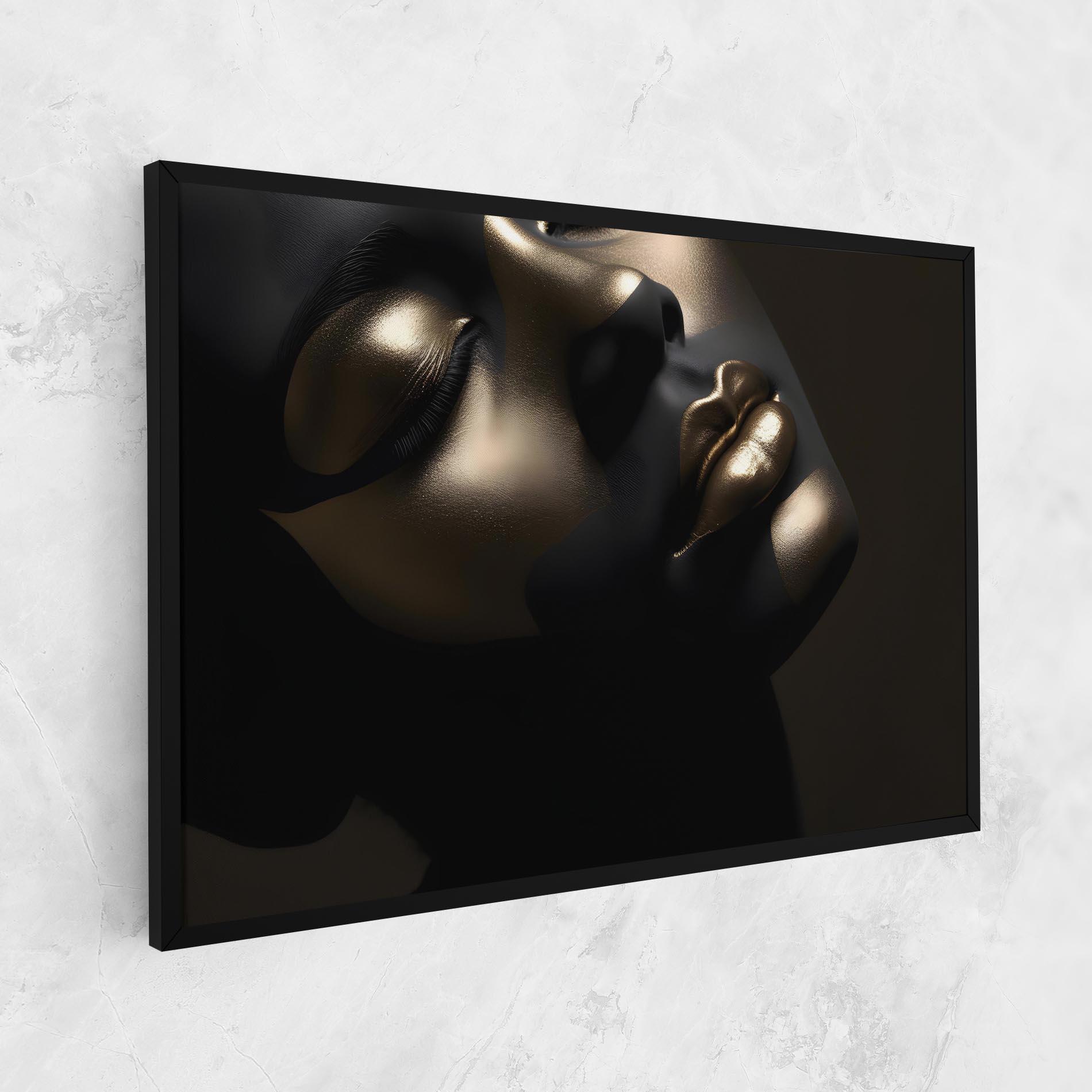 Tablou Canvas Dark Gold Face mockup 1