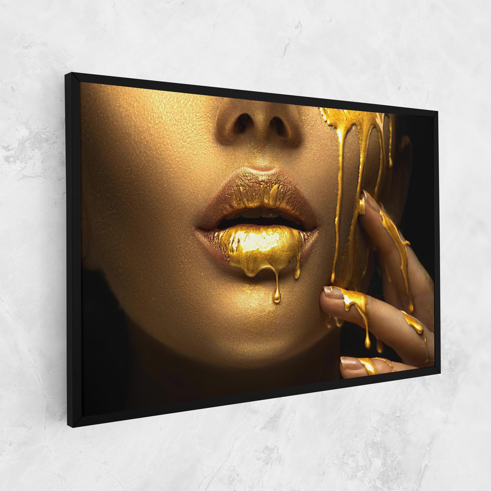 Tablou Canvas Golden Lips mockup 1