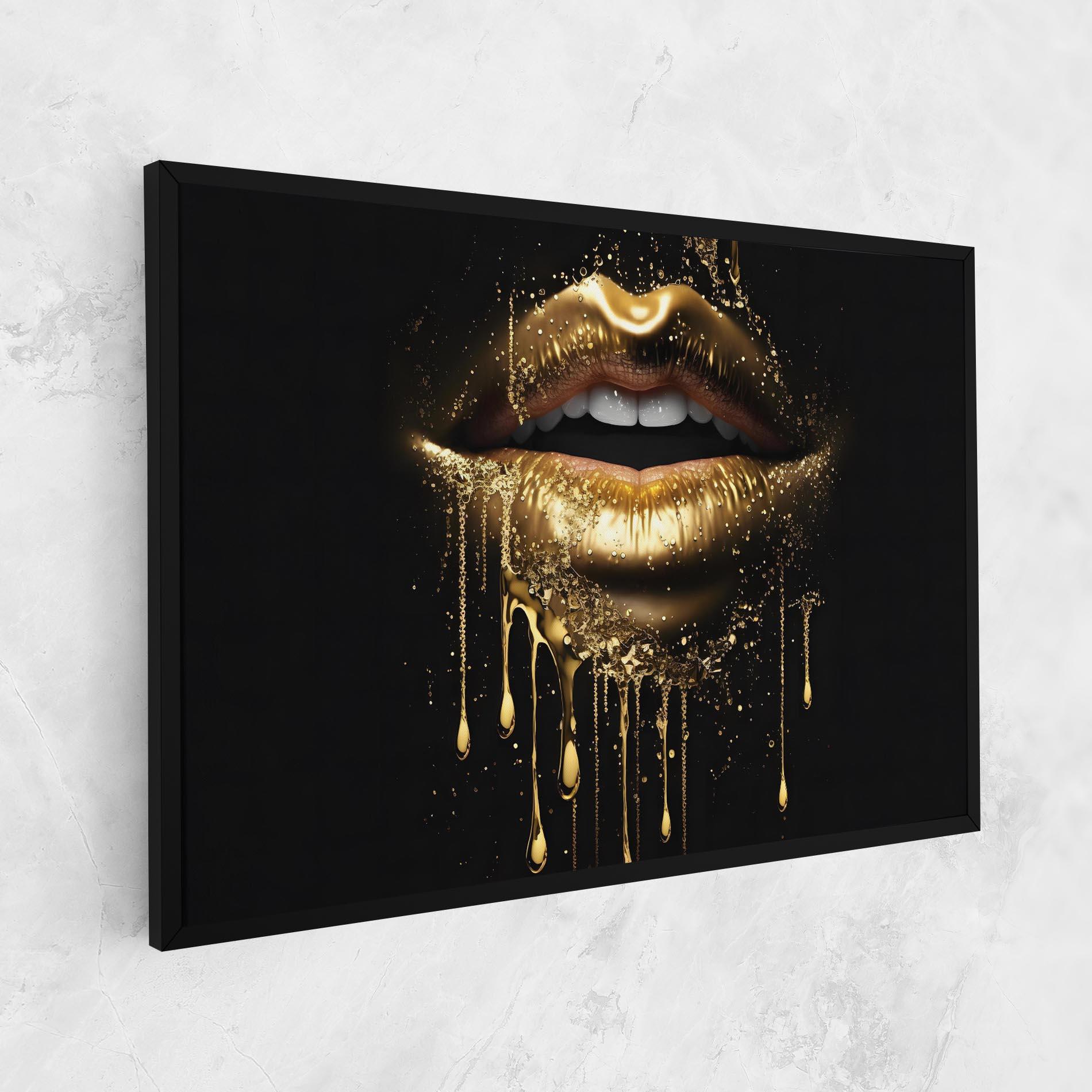 Tablou Canvas Golden Luxury Lips mockup 1